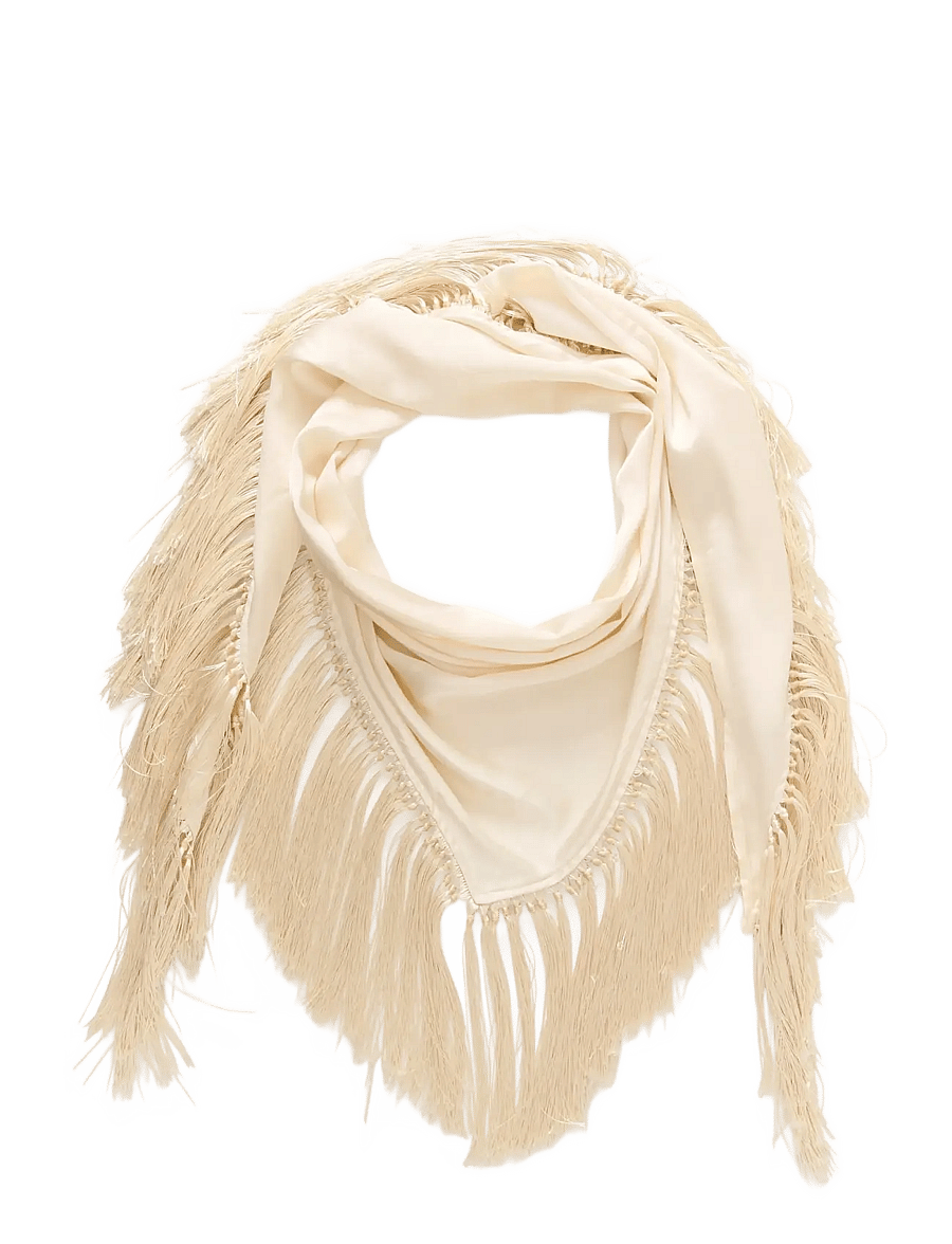 Soaked - SLVerona Fringe Scarf - sjalar - antique white - 0
