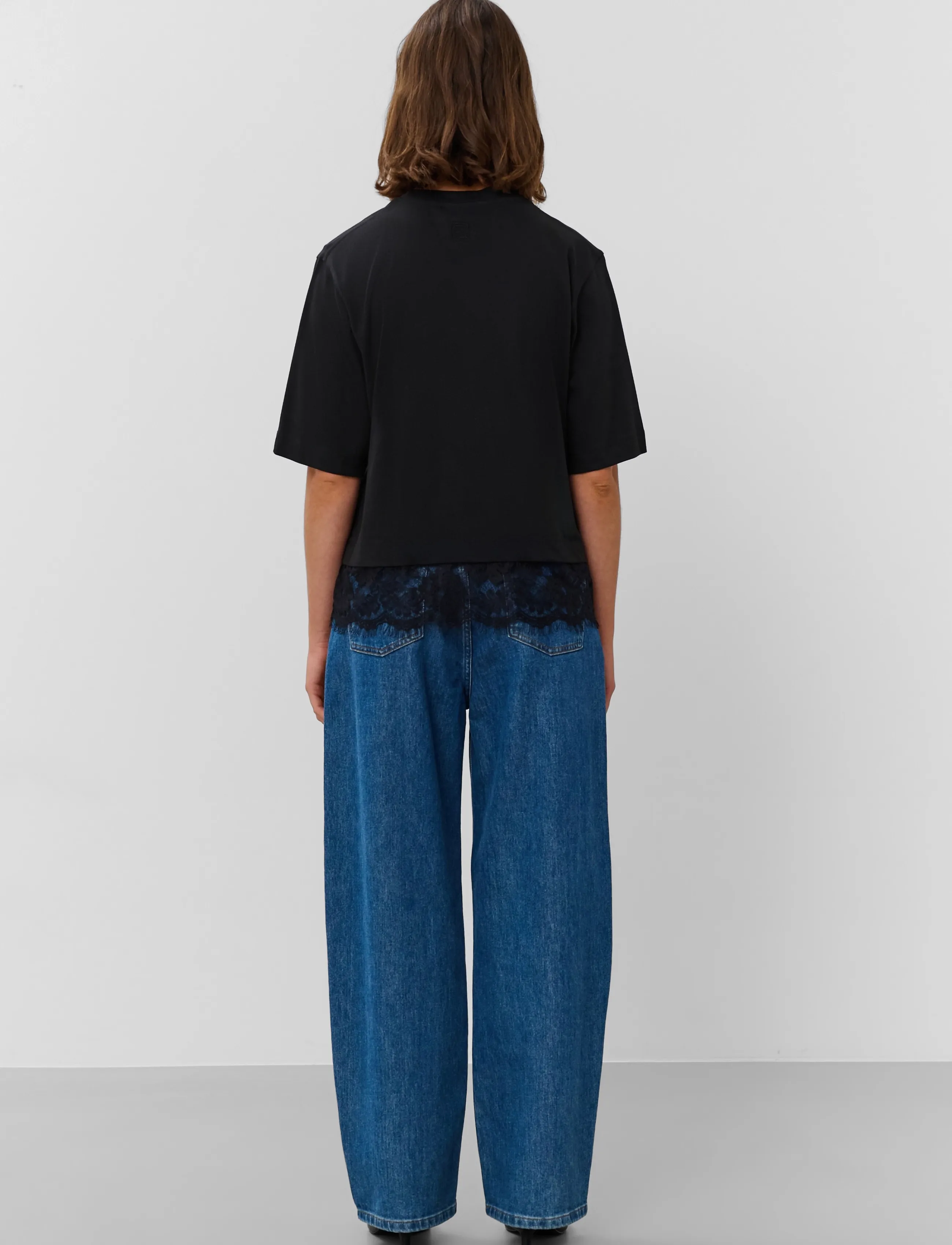Soaked - SLJina Lace Tee Short - t-shirts - black - 4
