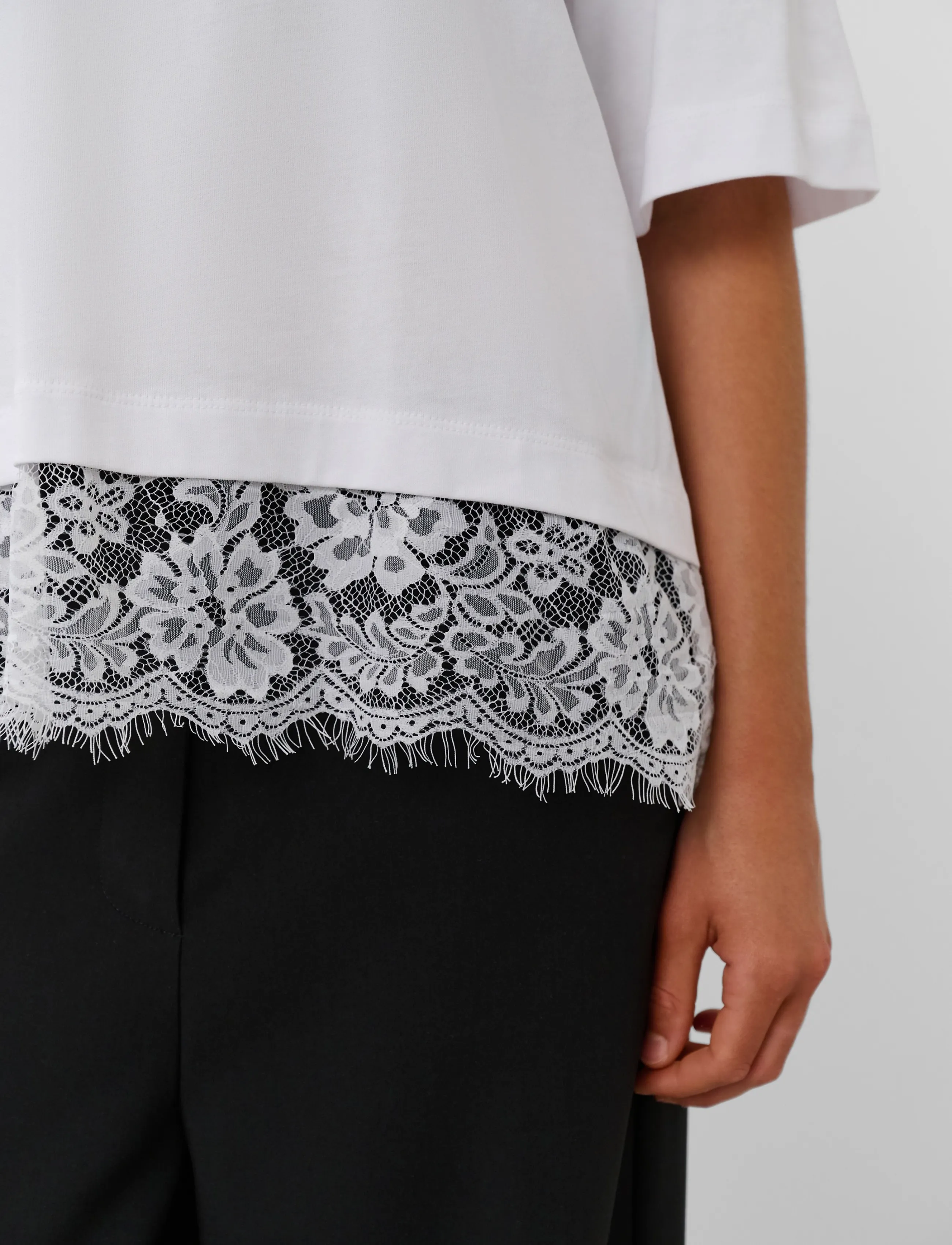 Soaked - SLJina Lace Tee Short - t-shirts - broken white - 4