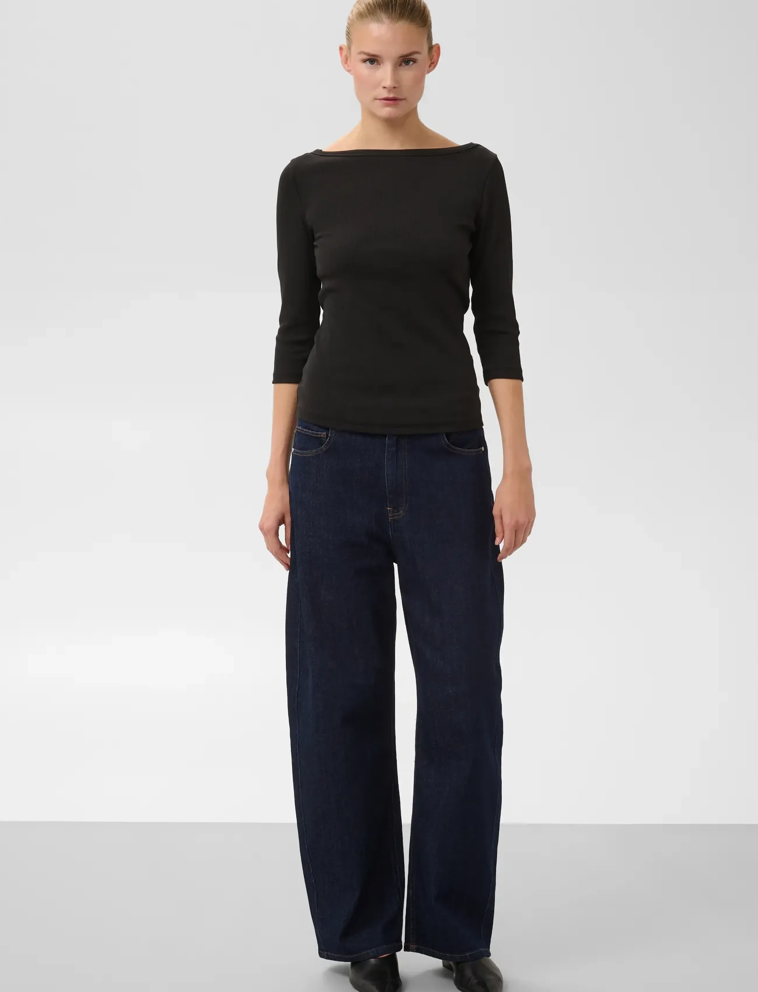 Soaked - SLSerenella Boat Neck T-shirt - langærmede toppe - black - 3
