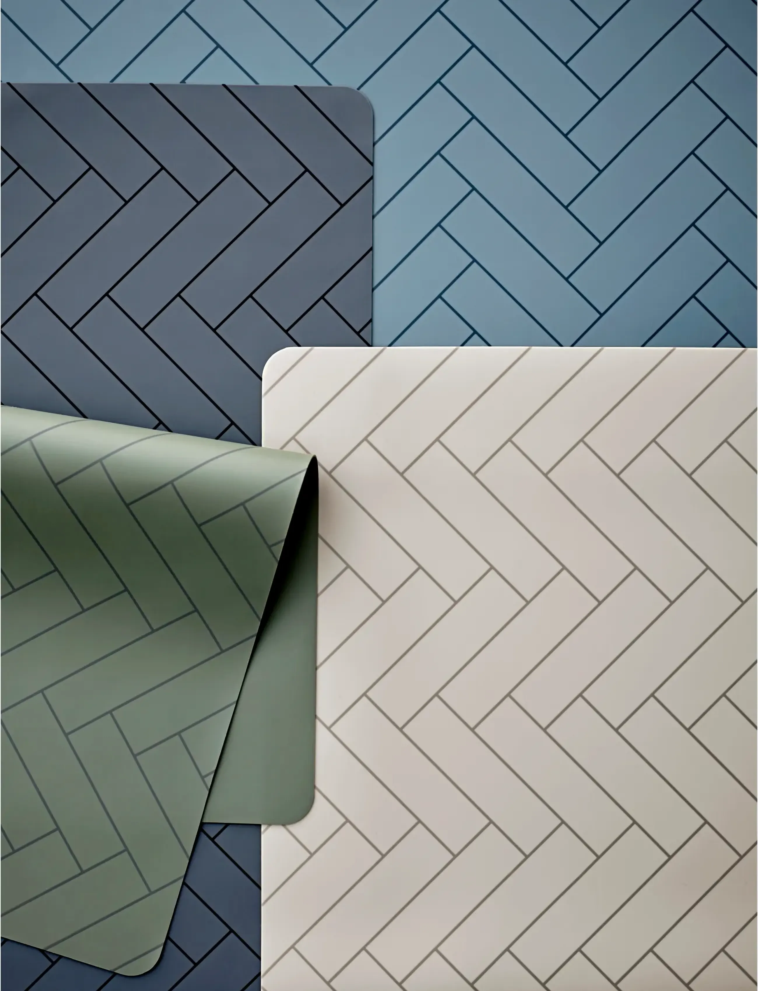 Södahl Dækkeserviet 33X48 Tiles China Blue Silikone, cm, Kitchen Textiles, Blau - Placemats, Homeware