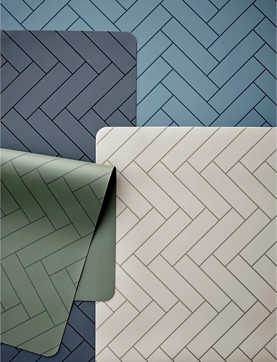 Södahl - Placemat 33x48 Tiles China blue Silicone - platzdeckchen - blue - 0