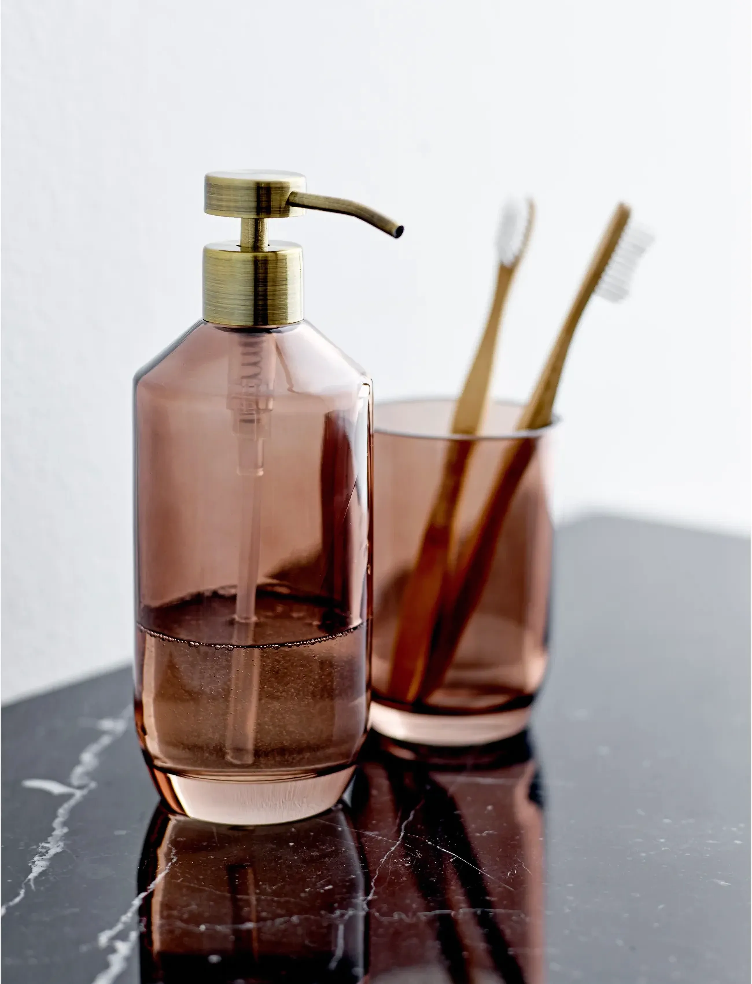 Södahl Tandbørsteholder Vintage Brown Glas, 7.5X11 cm, Bathroom Interior, Braun - Toothbrush Holder, Homeware
