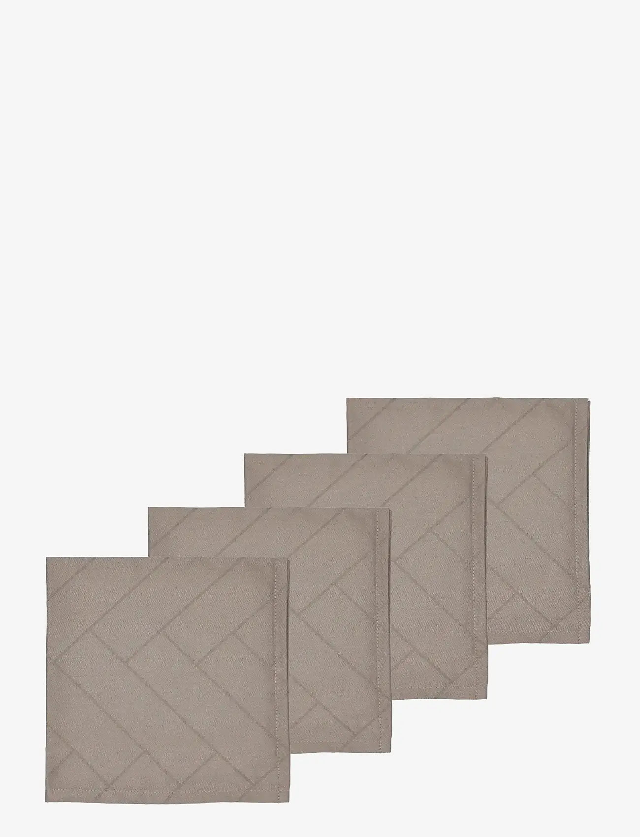 Södahl - Stofservietter Tiles Damask Taupe 4 stk - stofservietter - taupe - 0