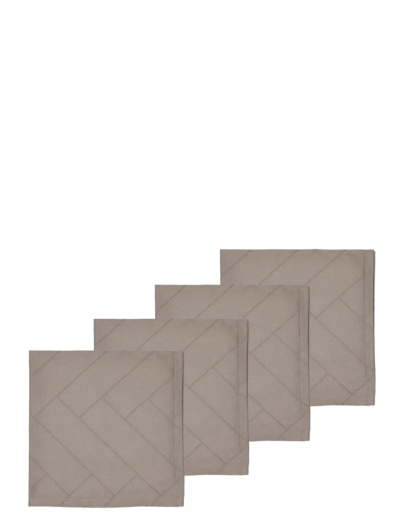 Södahl Tygservett 4-pack Tiles Damast Taupe - Södahl - TAUPE / brown