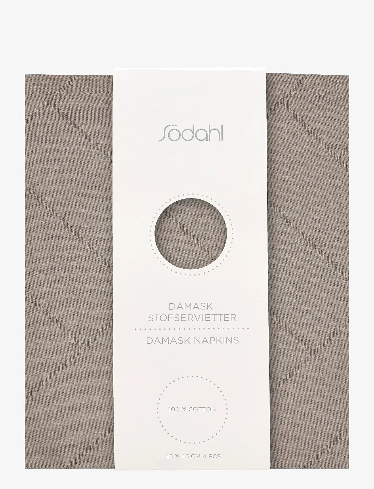 Södahl - Stofservietter Tiles Damask Taupe 4 stk - stofservietter - taupe - 1