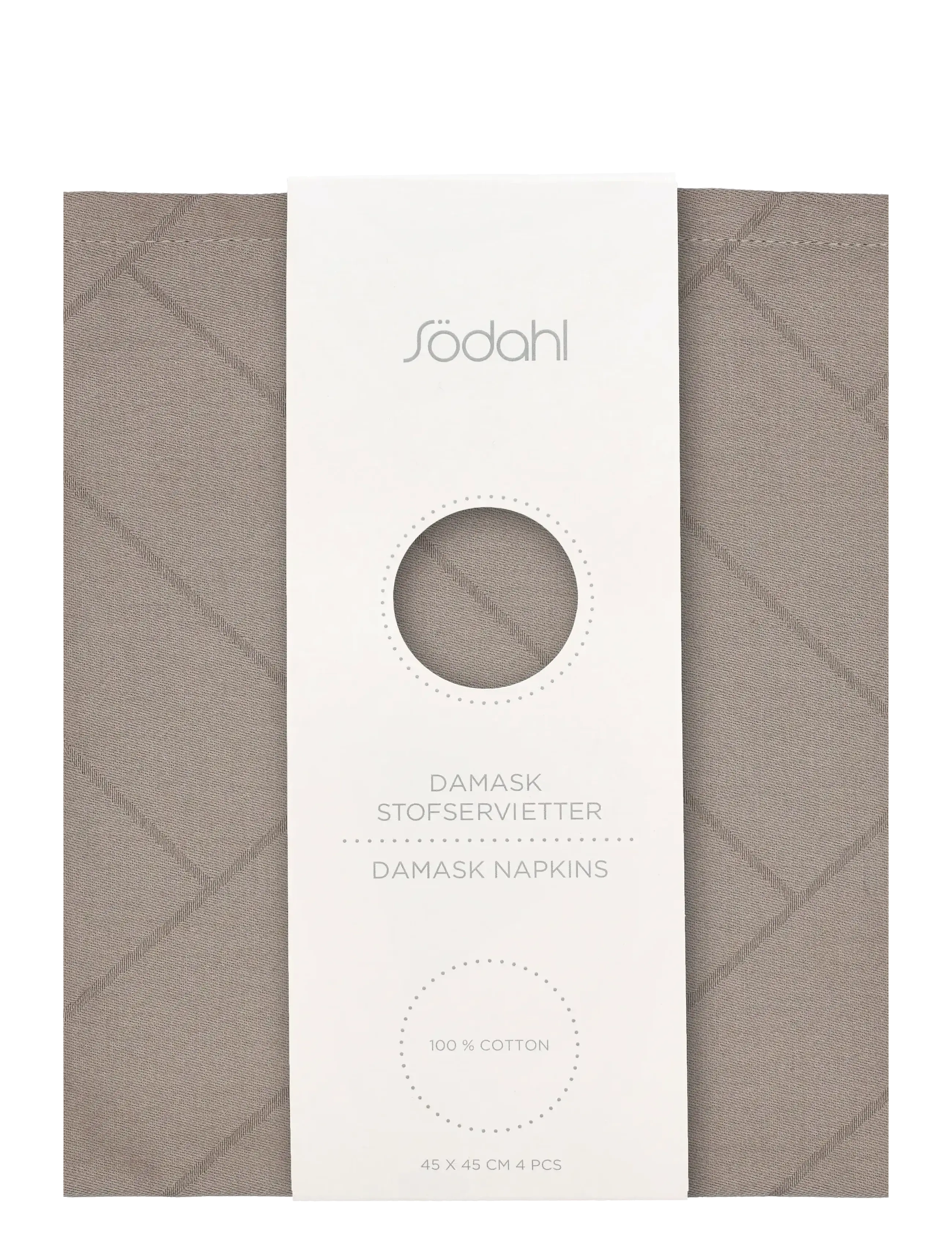 Södahl - Napkins Tiles Damask Taupe 4 pcs - serviettes en tissu - taupe - 2