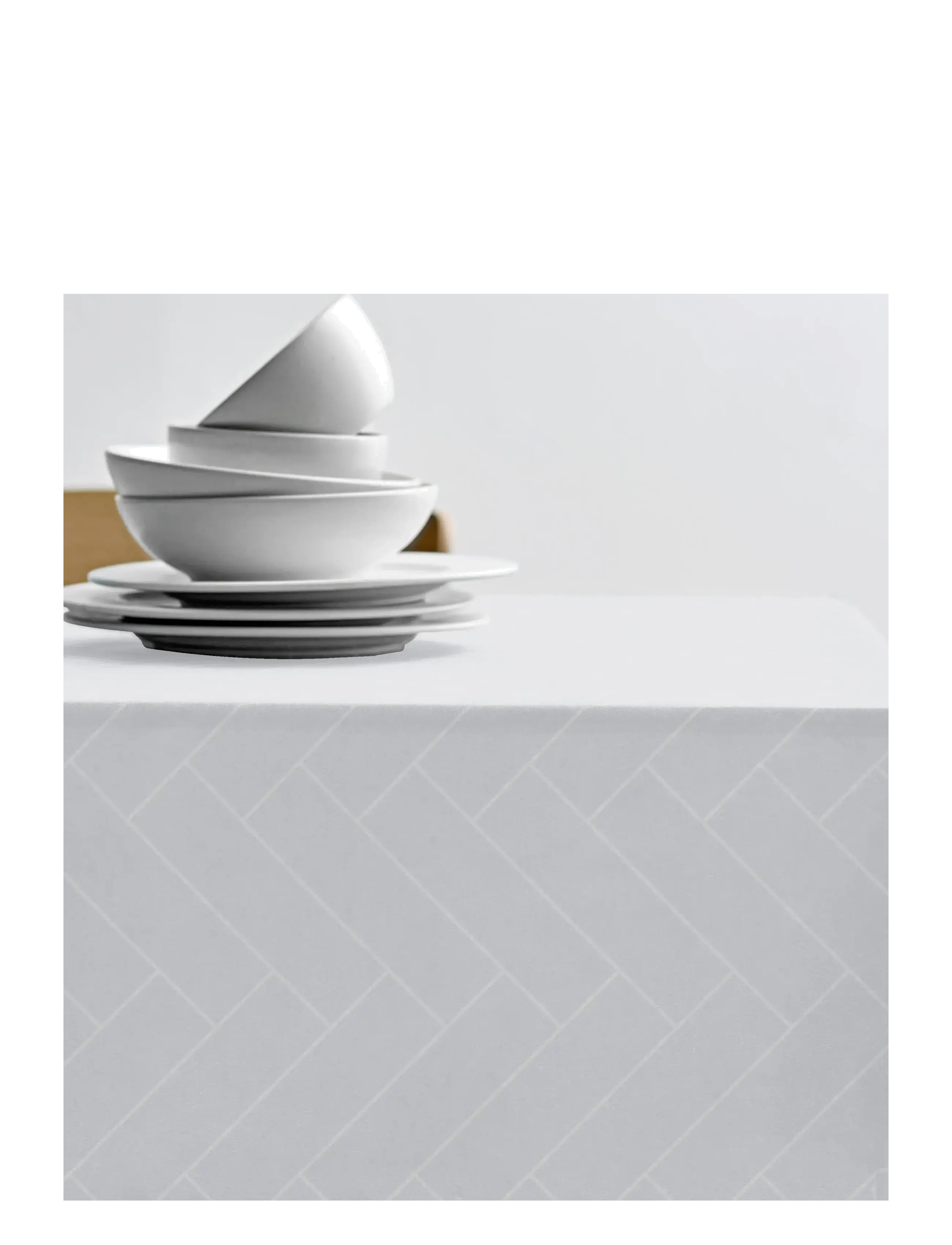 Södahl Tablecloth 140x270 Tiles Damask White - Lauanõud - WHITE / white