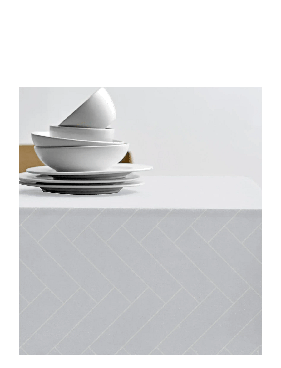 Södahl - Tablecloth 140x370 Tiles Damask White - tischdecken & tischläufer - white - 1