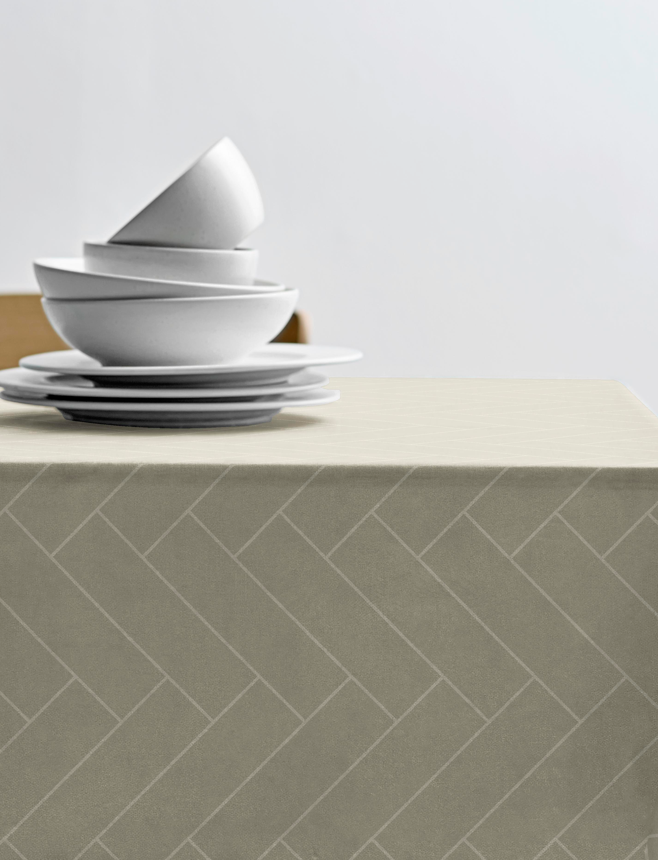 Södahl Dug 140X270 Tiles Damask Eucalyptus, 140X270 cm, Khaki green, Køkkentekstiler > Duge Og Bordløbere, Unisex