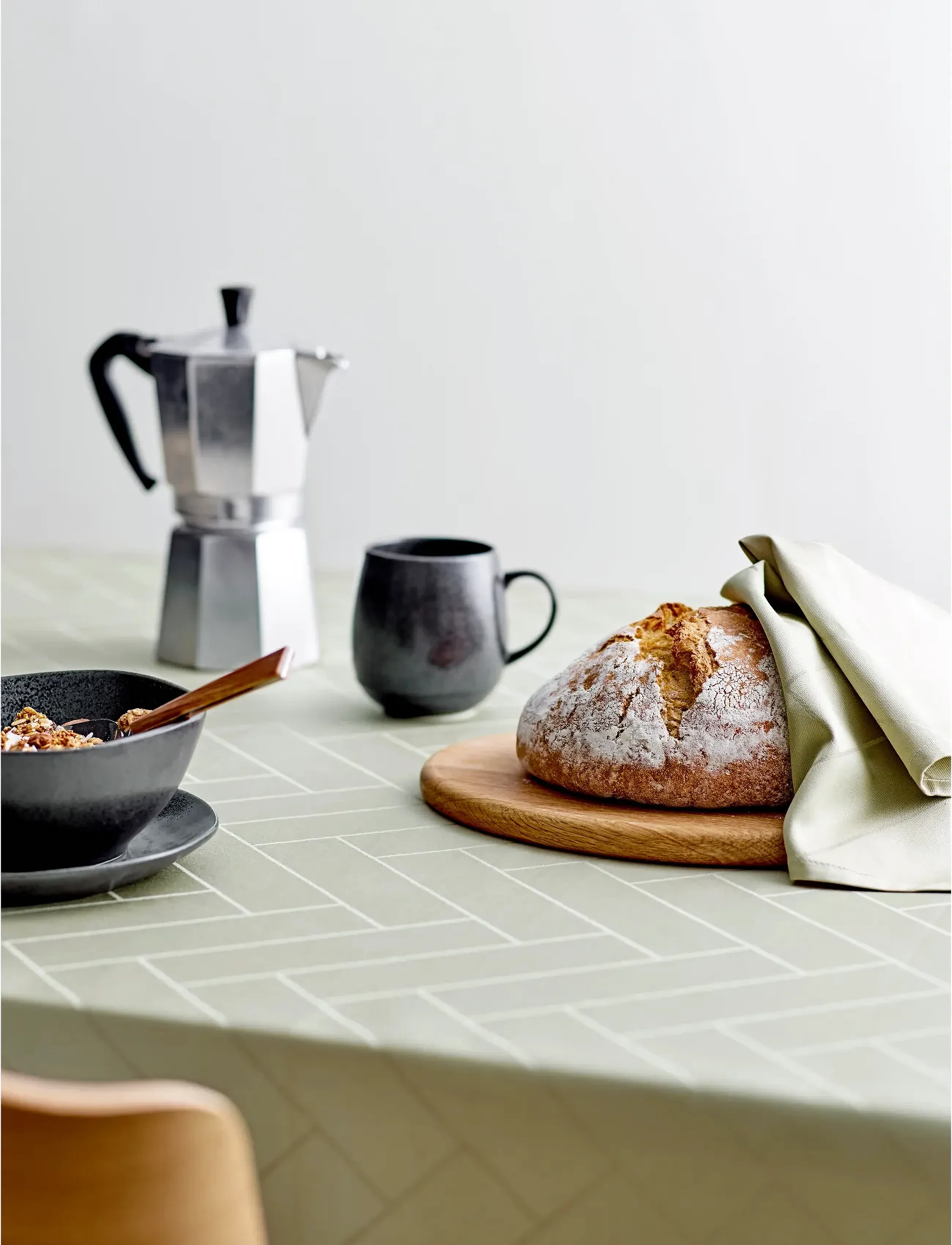 Södahl - Tablecloth Tiles Damask - pöytäliinat & kaitaliinat - eucalyptus - 3