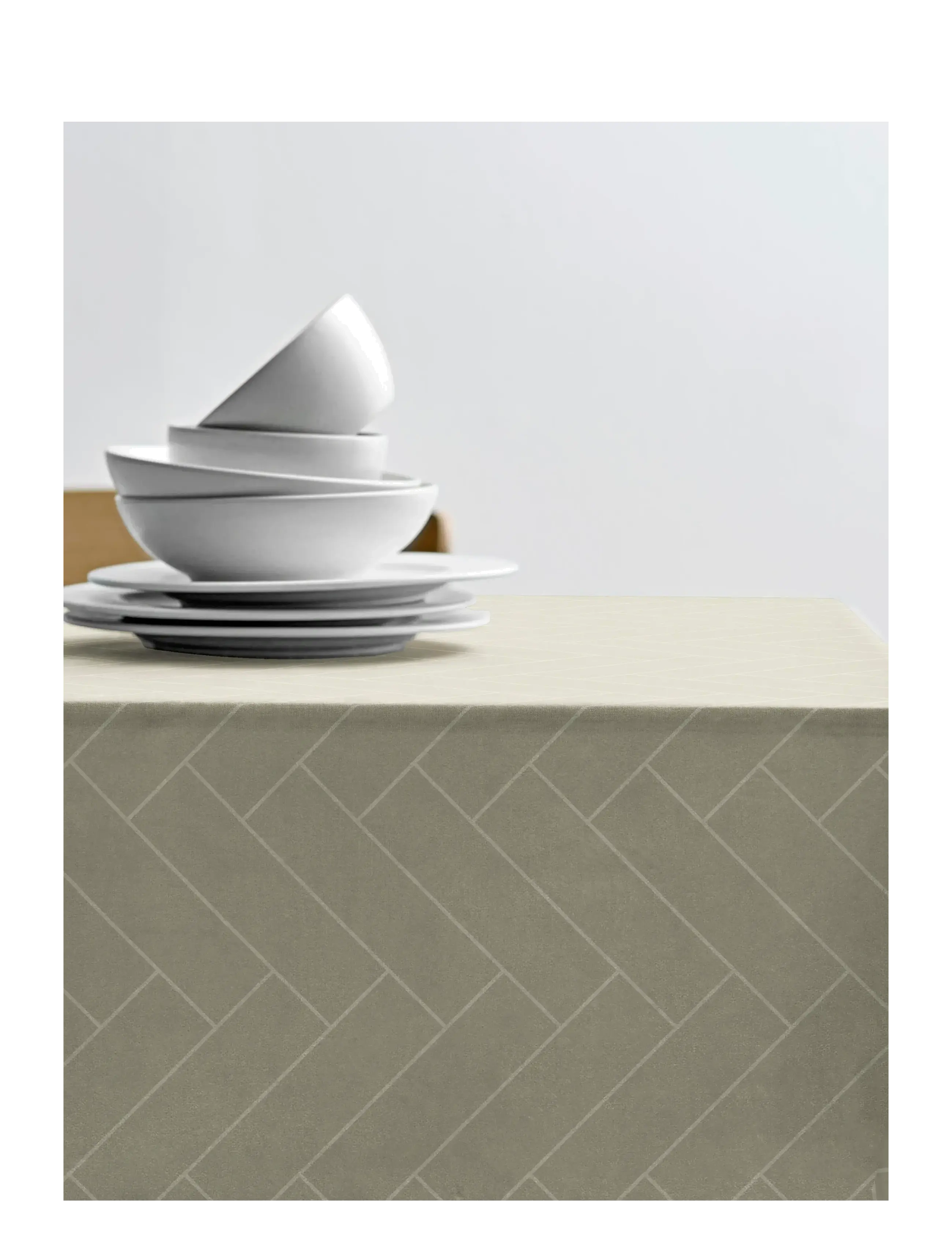 Södahl Tablecloth Tiles Damask - Virtuves tekstils - EUCALYPTUS / green