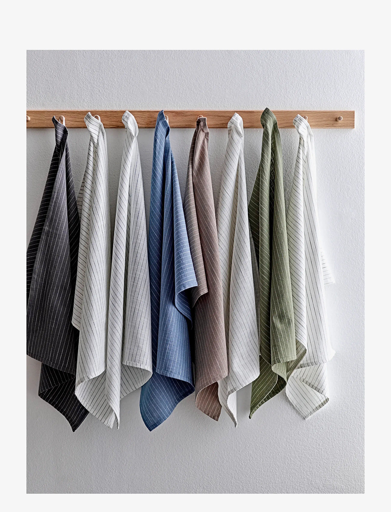 Södahl - Tea towel 50x70 Line 2 pcs Taupe/White - küchenhandtücher - taupe/white - 1