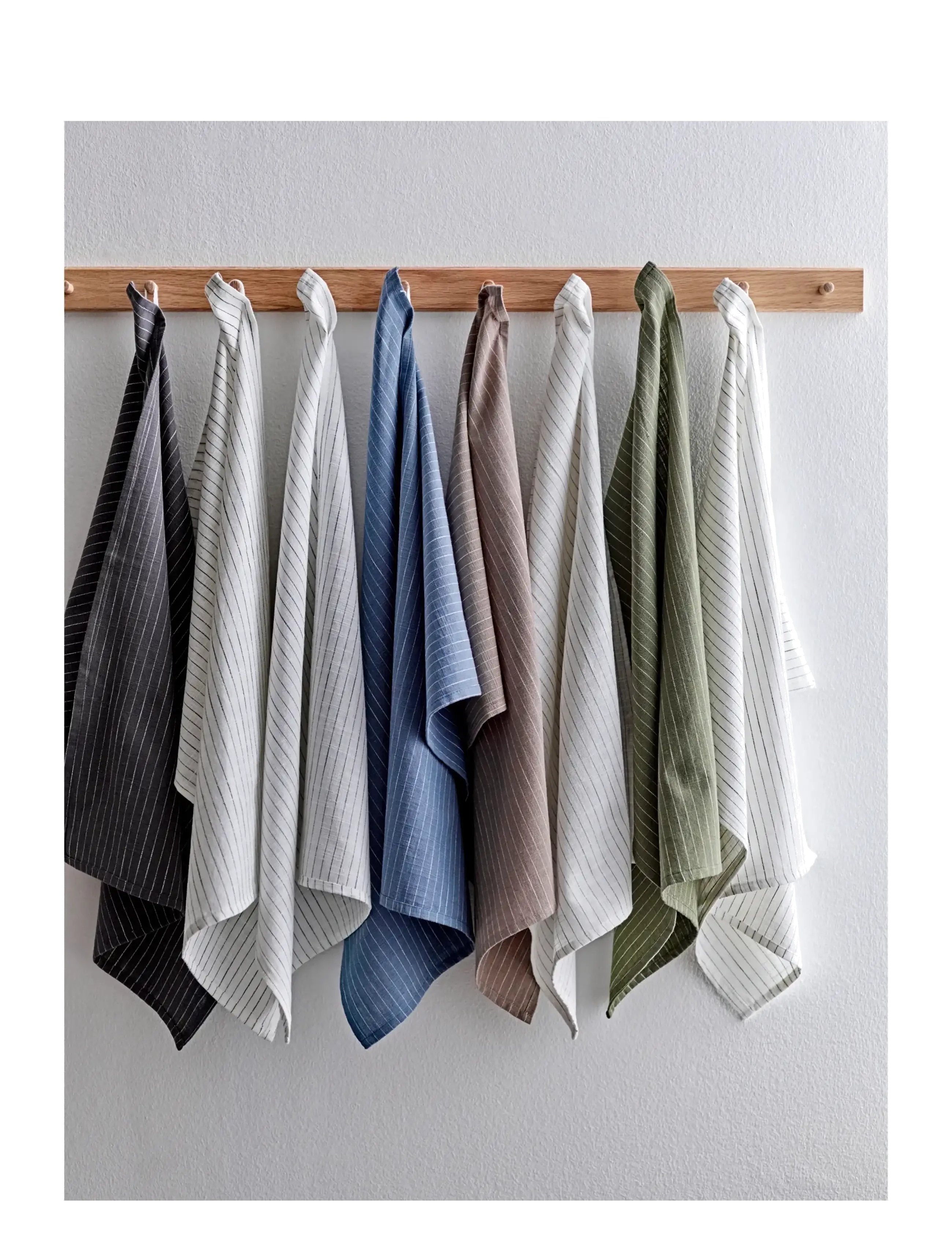 Södahl - Tea towel 50x70 Line 2 pcs Olive/White - köögirätikud - olive/white - 2