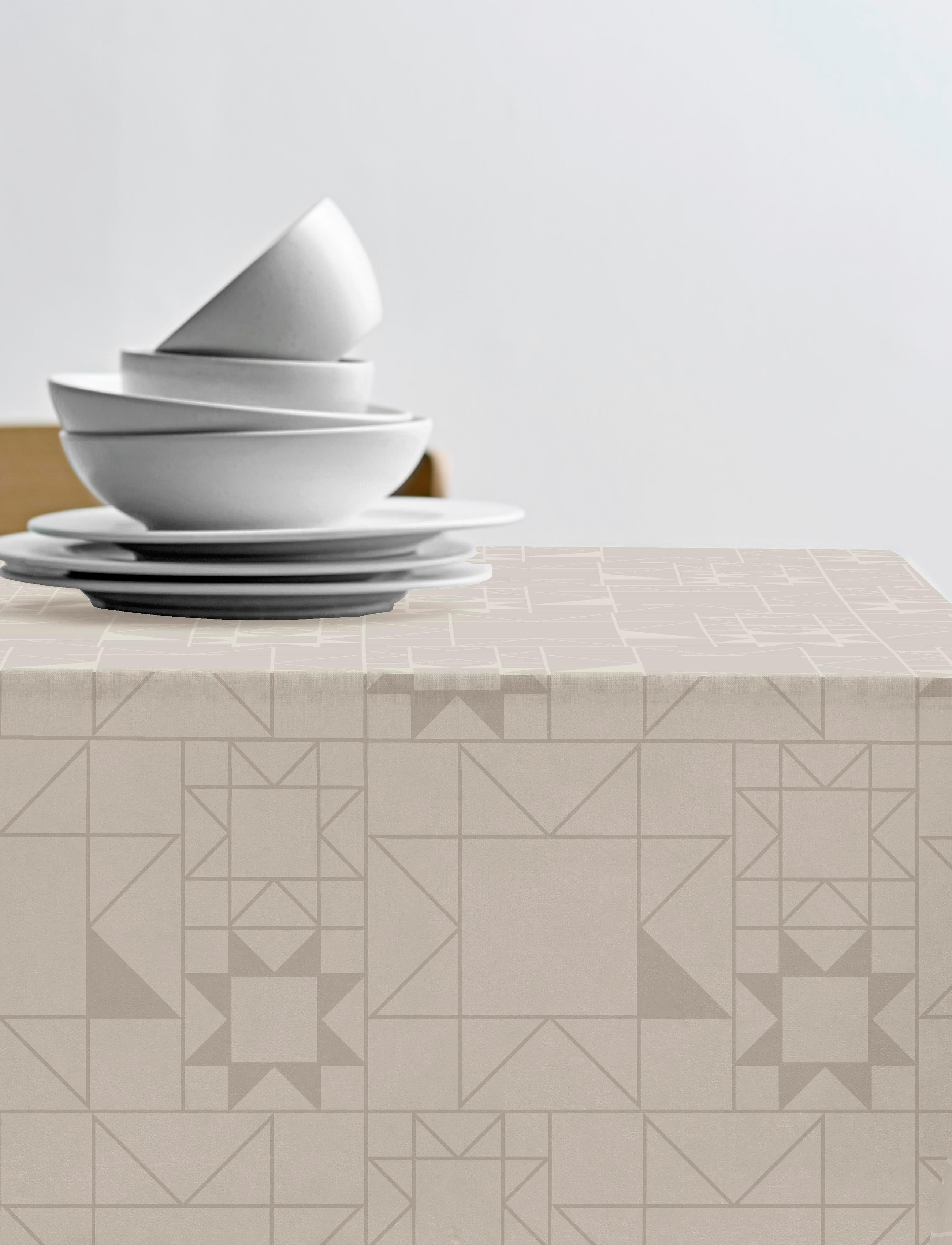 Södahl - Christmas tablecloth 140x220 Star Damask Beige - beige - 1