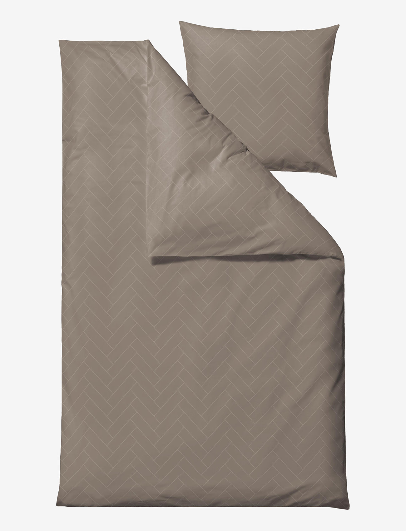 Södahl - Bed linen 140x200 Tiles Taupe - bed sets - taupe - 0