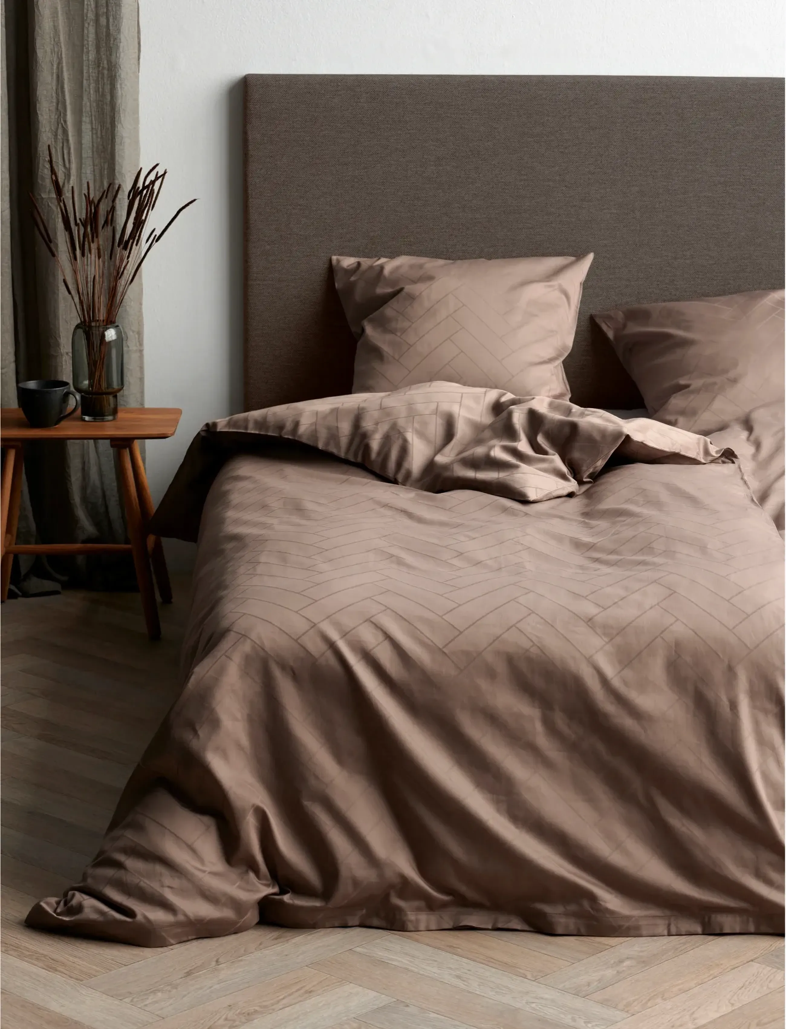 Södahl - Sengetøj 140x200 Tiles Taupe - sengesæt - taupe - 0