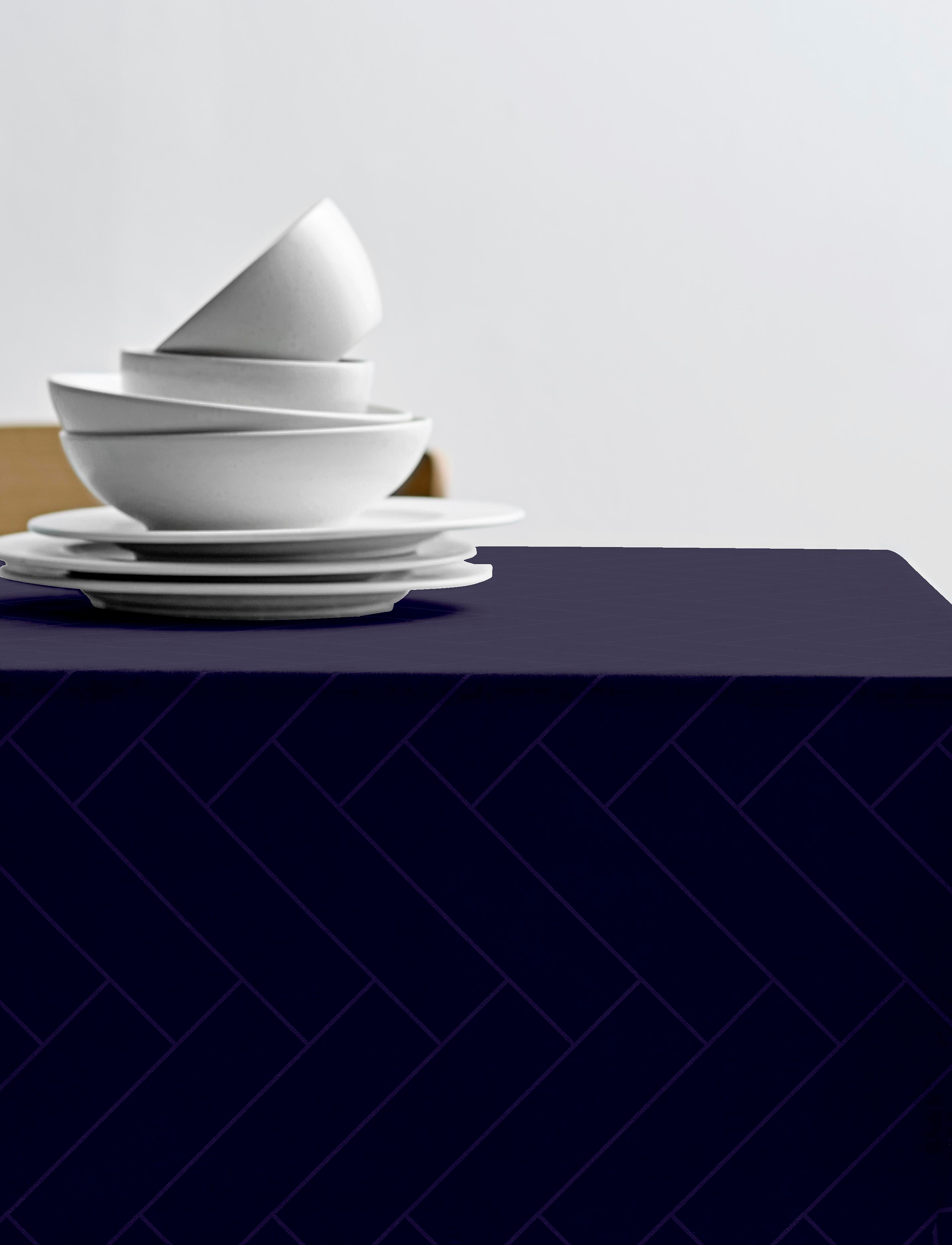 Södahl Dug 140X220 Tiles Damask Indigo, 140X220 cm, Blue, Køkkentekstiler > Duge Og Bordløbere, Unisex