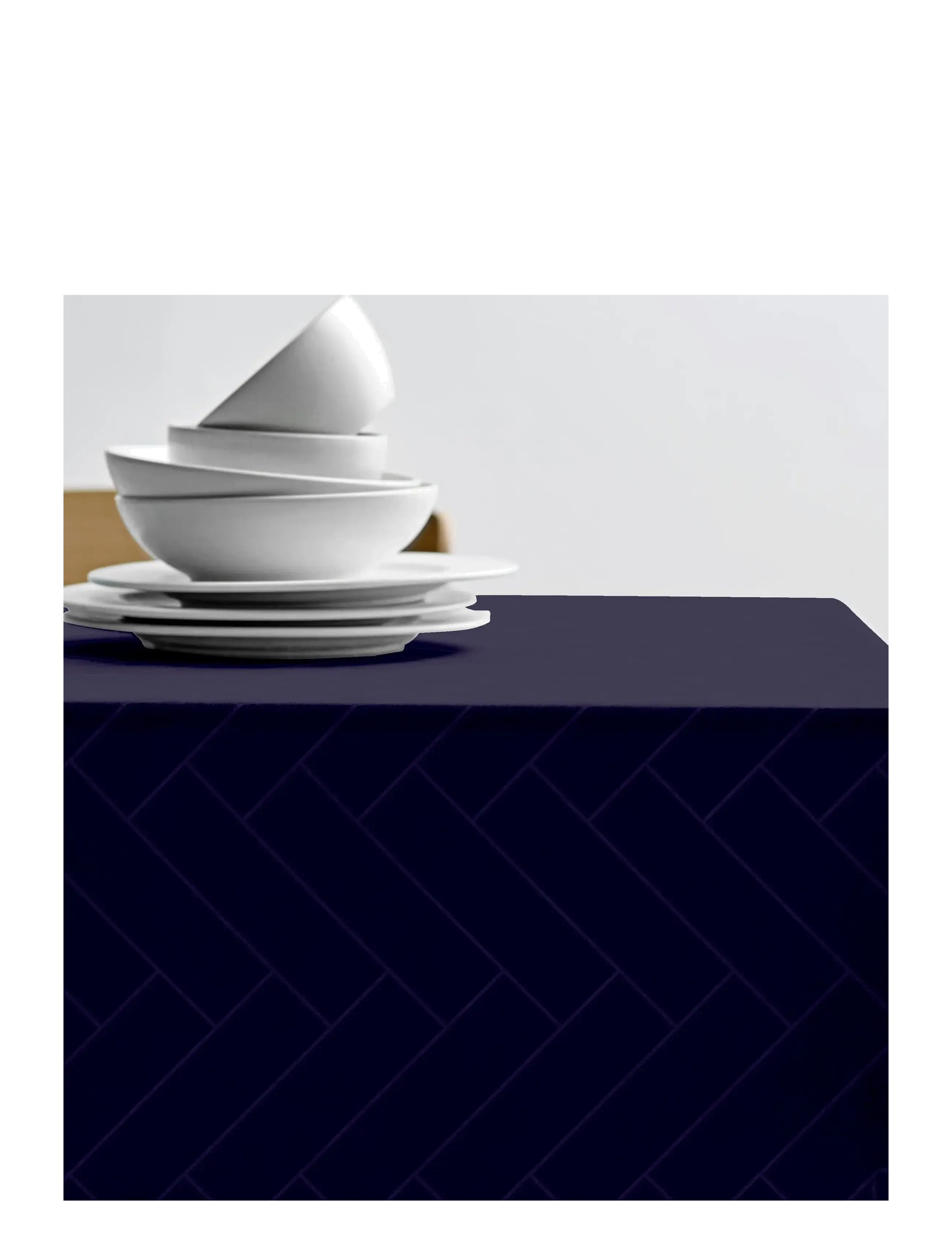 Duk 140x270 Tiles Damast Indigo - INDIGO