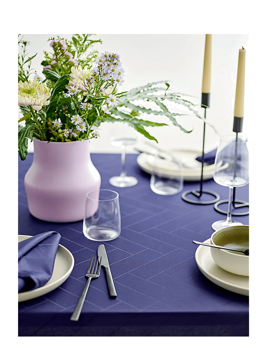 Södahl - Tablecloth 140x270 Tiles Damask Indigo - tischdecken & tischläufer - indigo - 2