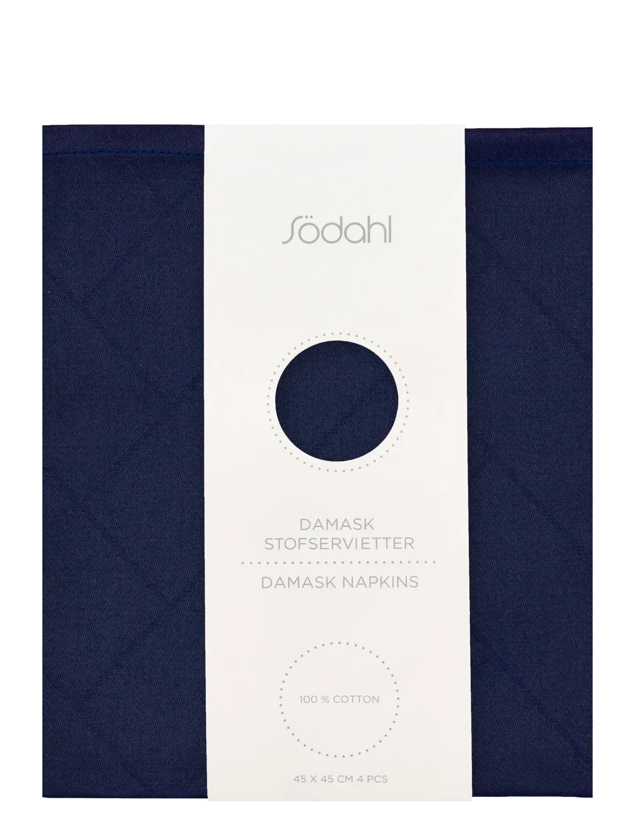 Södahl - Napkins Tiles Damask Indigo 4 pcs - kankaiset lautasliinat - indigo - 1