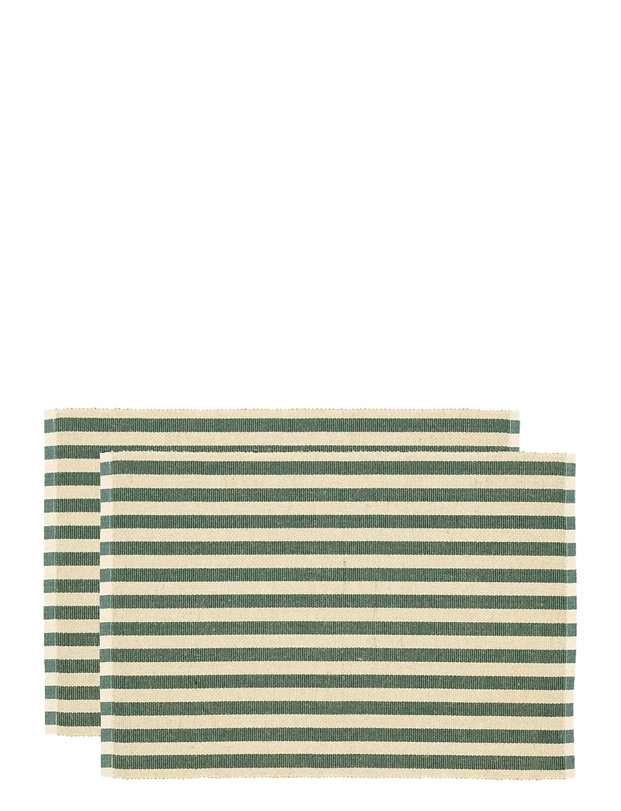 Södahl - Placemat 33x48 2-pck Statement Stripe Green - taldrikualused - green - 1