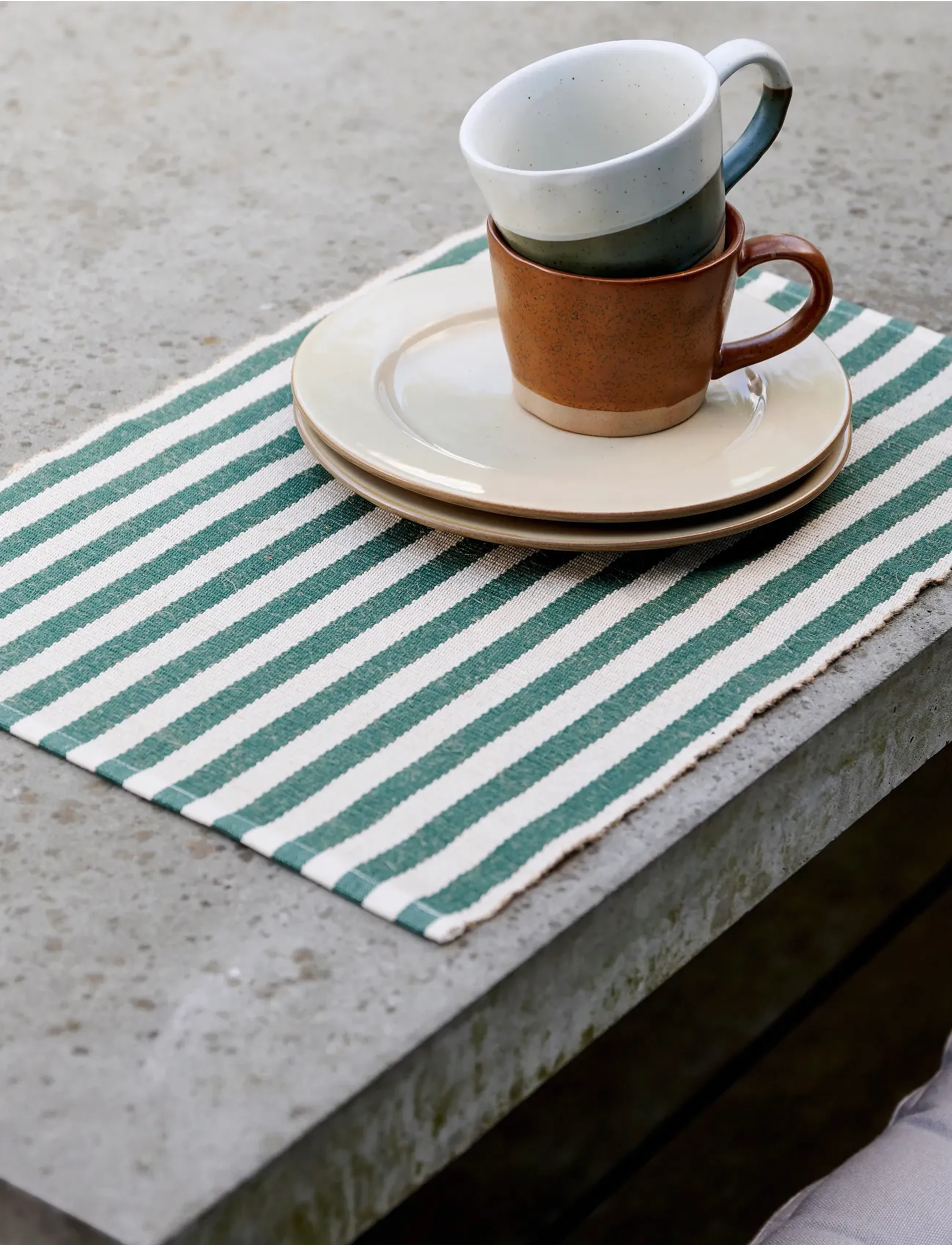 Södahl - Dækkeserviet 33x48 2-pk Statement Stripe Green - laveste priser - green - 3