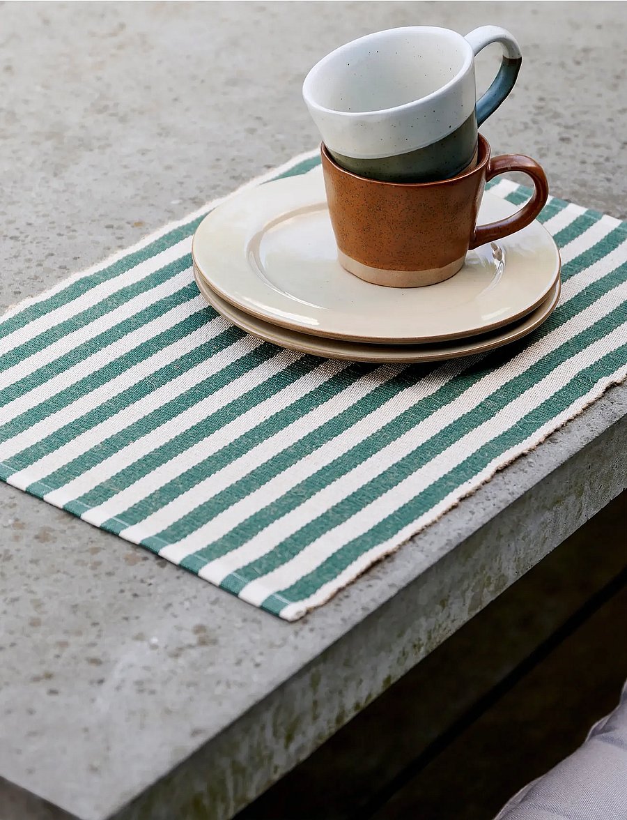 Södahl - Placemat 33x48 2-pck Statement Stripe Green - taldrikualused - green - 3