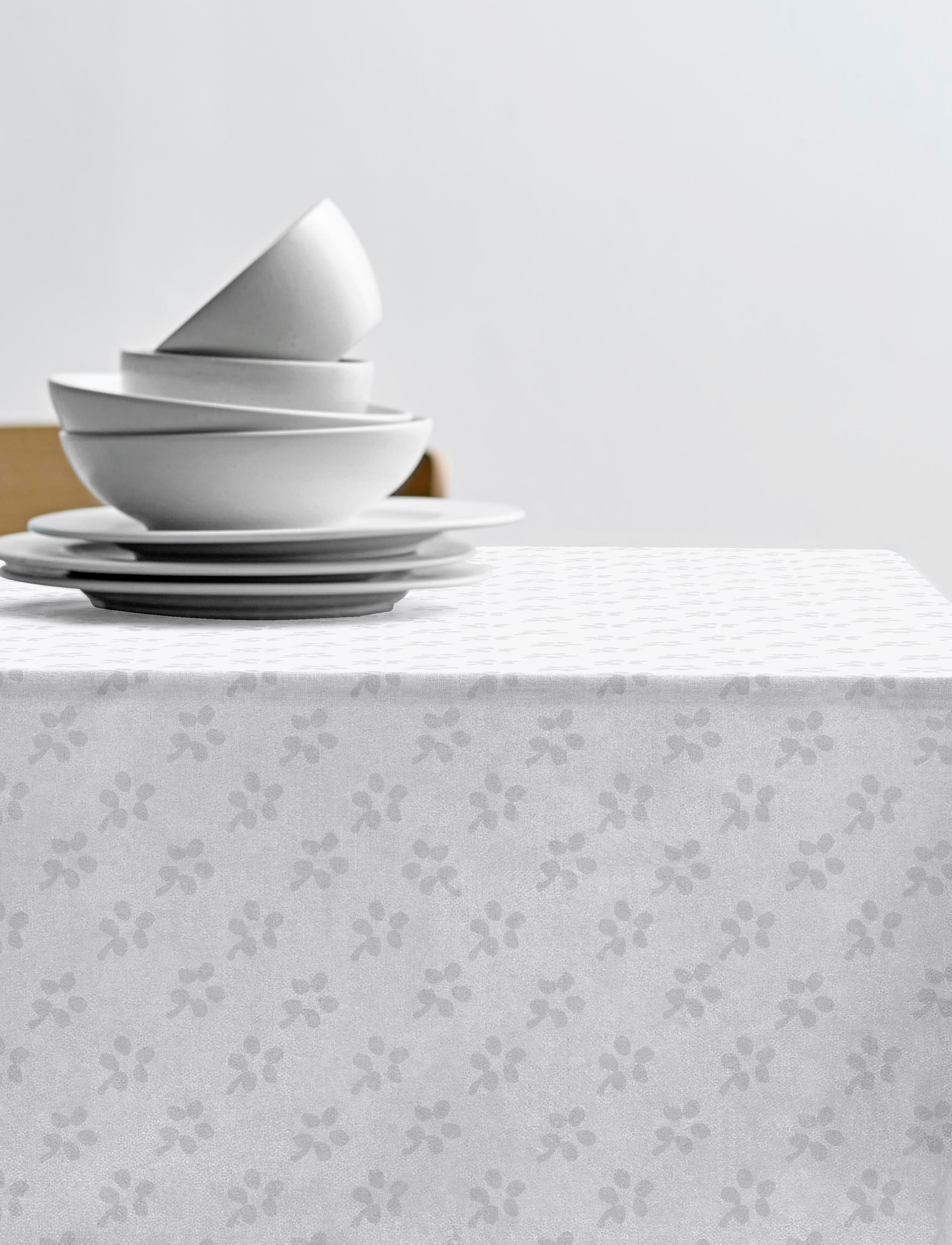 Södahl - Tablecloth 140x220 Forget-me-not Damask White - tischdecken & tischläufer - white - 1