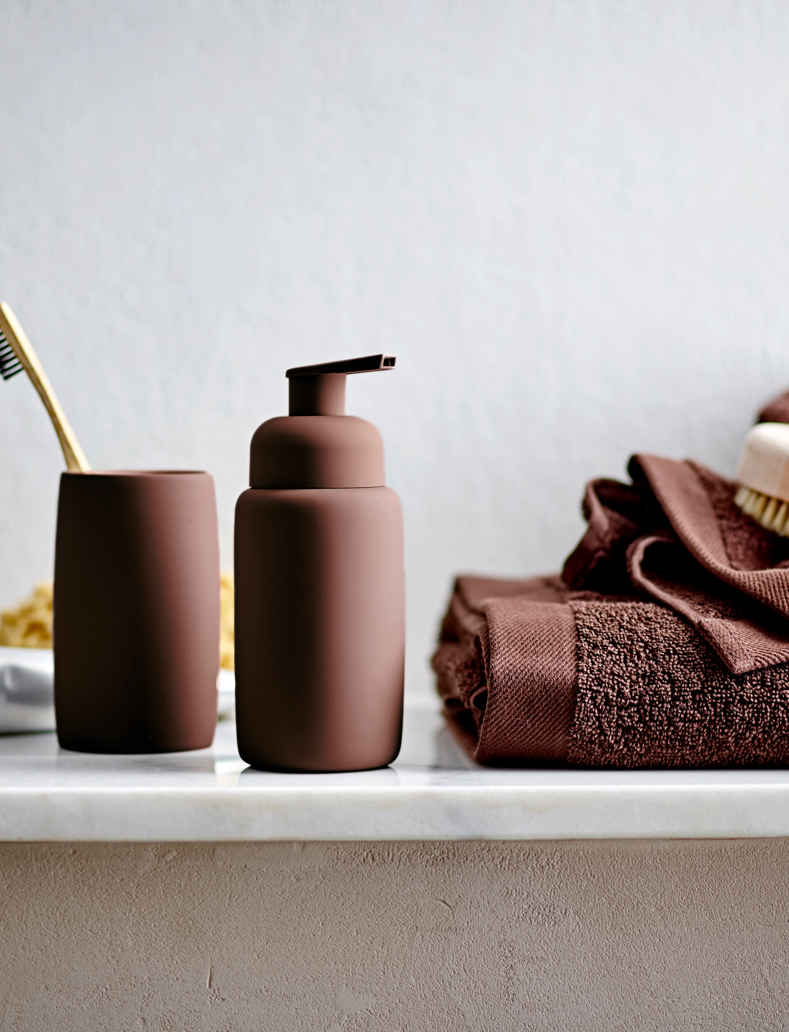 Södahl Tandbørsteholder Mono Coffee Brown, 11X 6.5X 11 cm, Bathroom Interior, Braun - Toothbrush Holder, Homeware