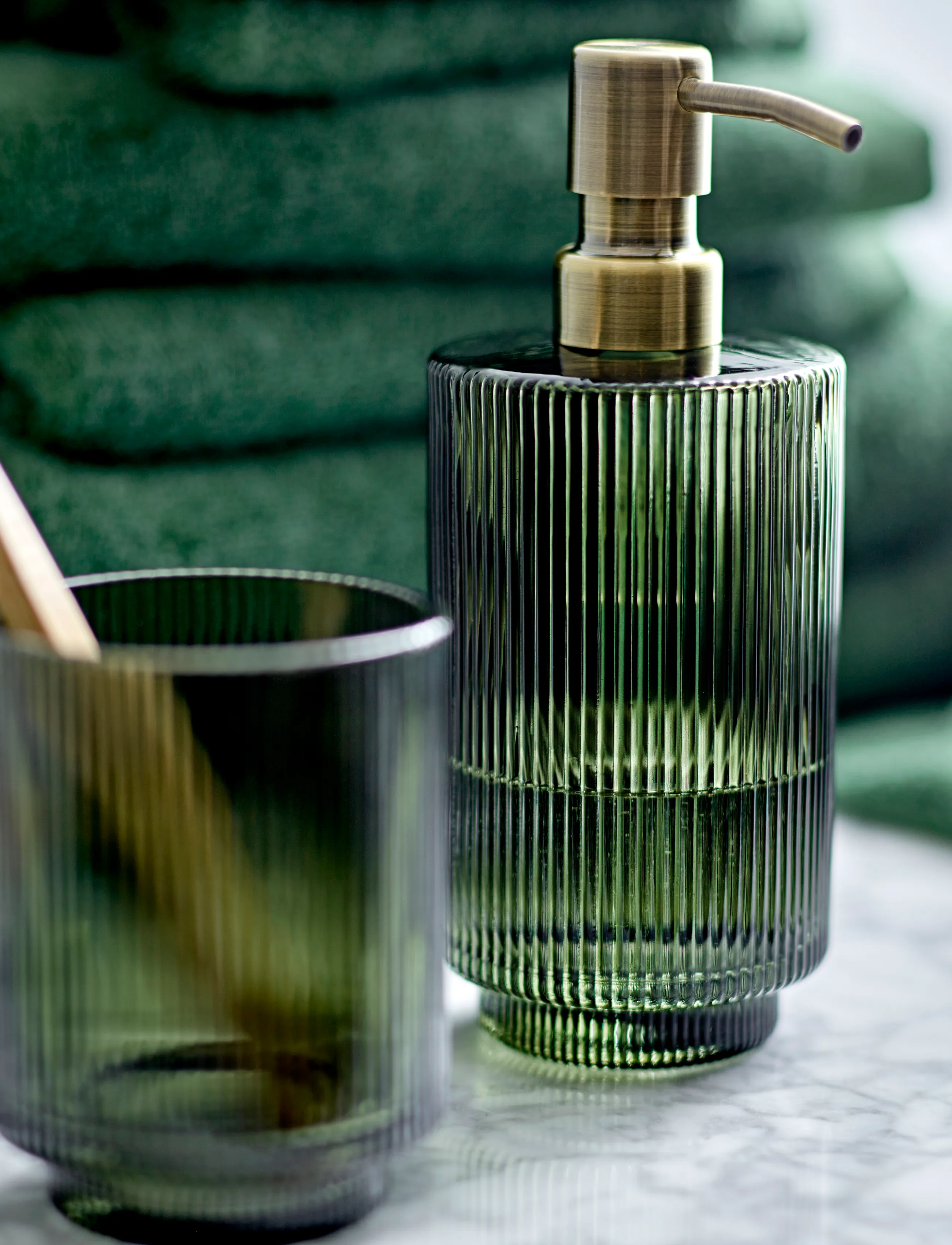 Södahl Sæbedispenser Clarity Dark Green, 8X19 cm, Green