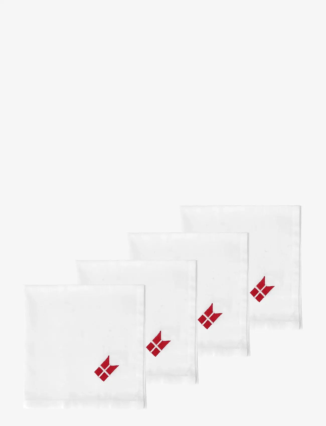 Södahl - Napkins Tillykke 4 pcs - linen- & cotton napkins - white - 1