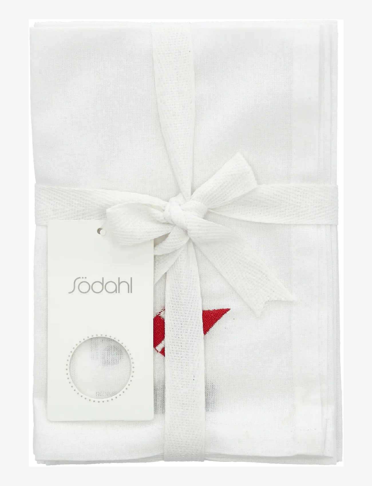 Södahl - Napkins Tillykke 4 pcs - linen- & cotton napkins - white - 2