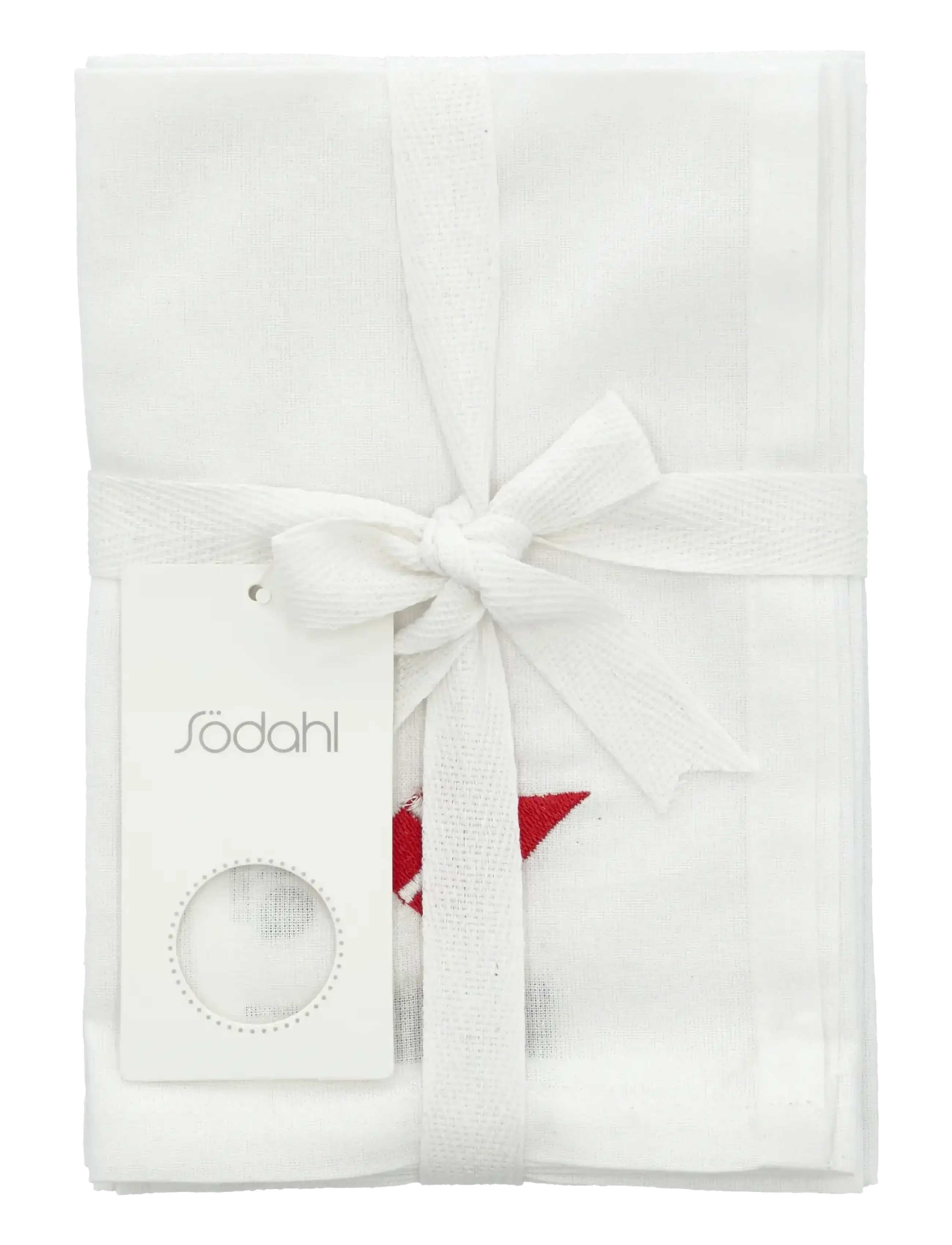 Södahl - Napkins Tillykke 4 pcs - stoffservietten - white - 2