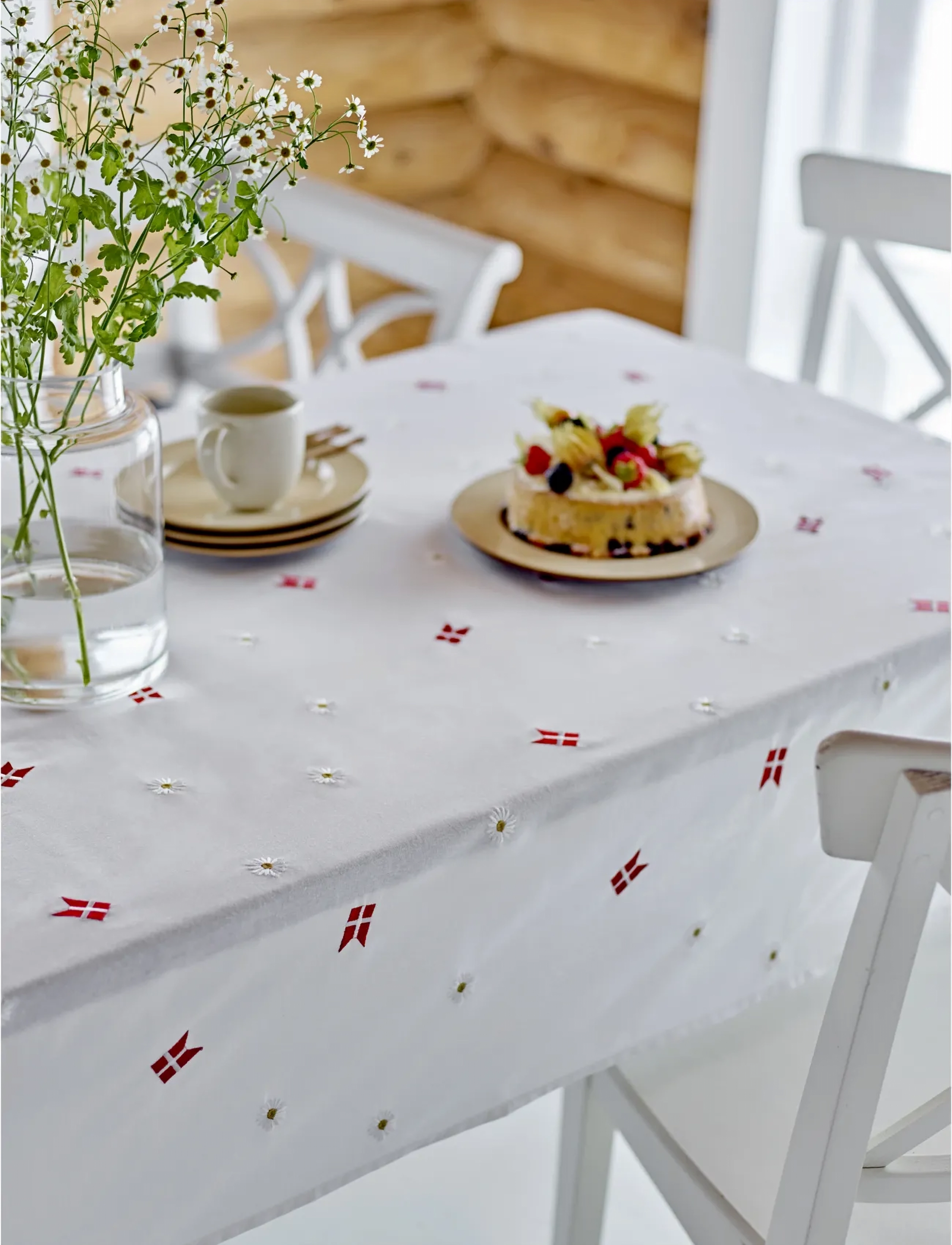 Södahl Stofservietter Tillykke 4 Stk., 40X40, Napkins, Weiß - Paper Homeware
