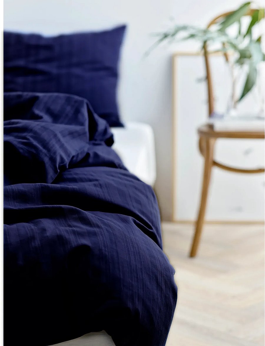 Södahl - Bed linen 140x200 Noble Navy blue - voodiriiete komplektid - navy blue - 0