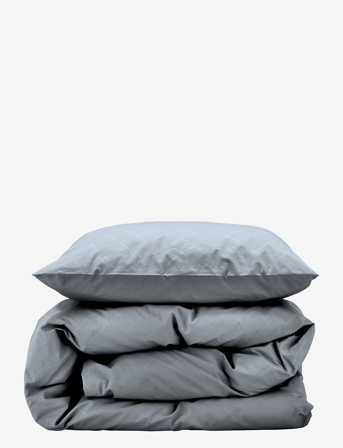 Södahl - Sengetøj 140x220 Tiles Linen blue - sengesæt - linen blue - 1