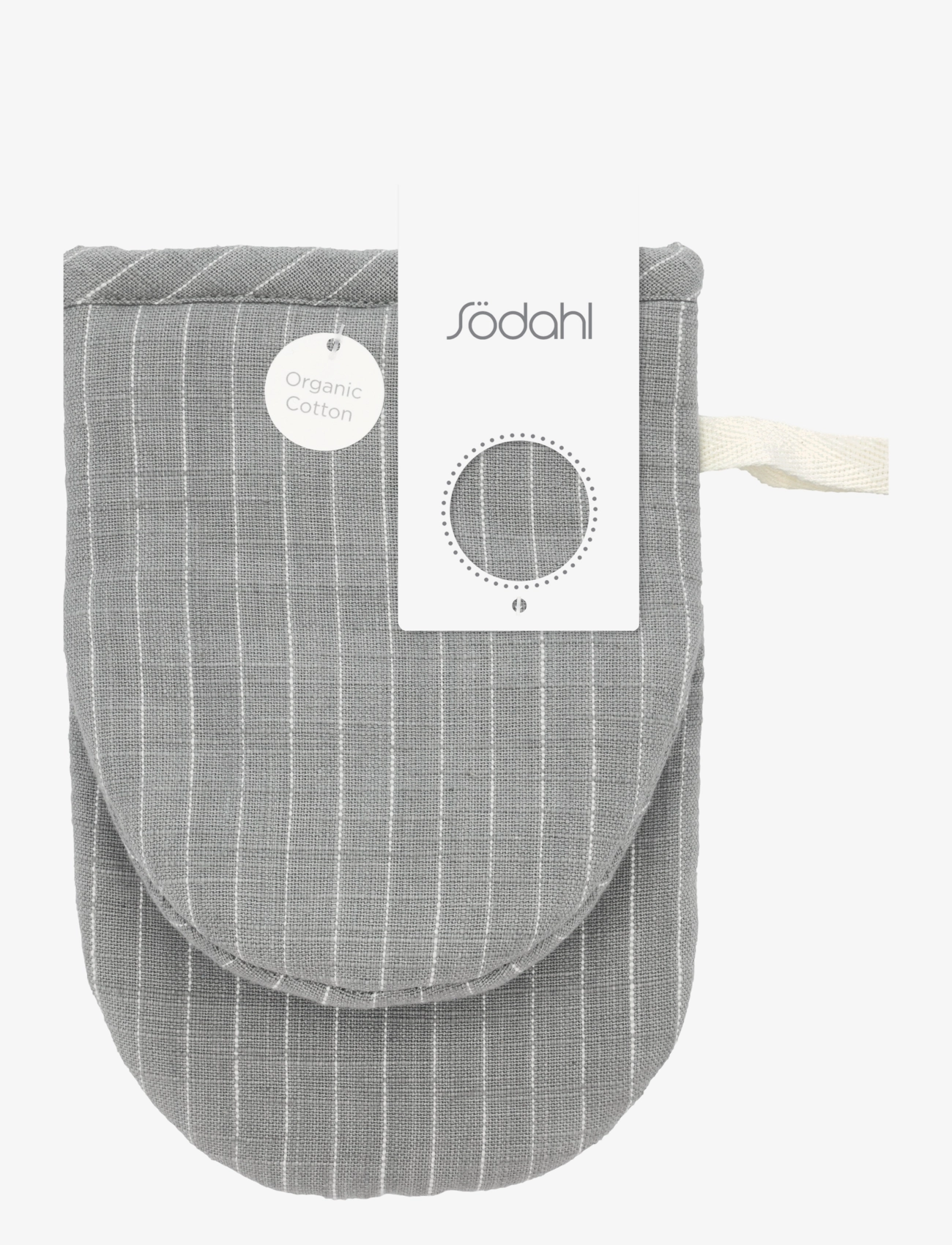 Södahl - Mini oven mitt Line - cimdi cepeškrāsnij un paliktņi - stone grey - 3