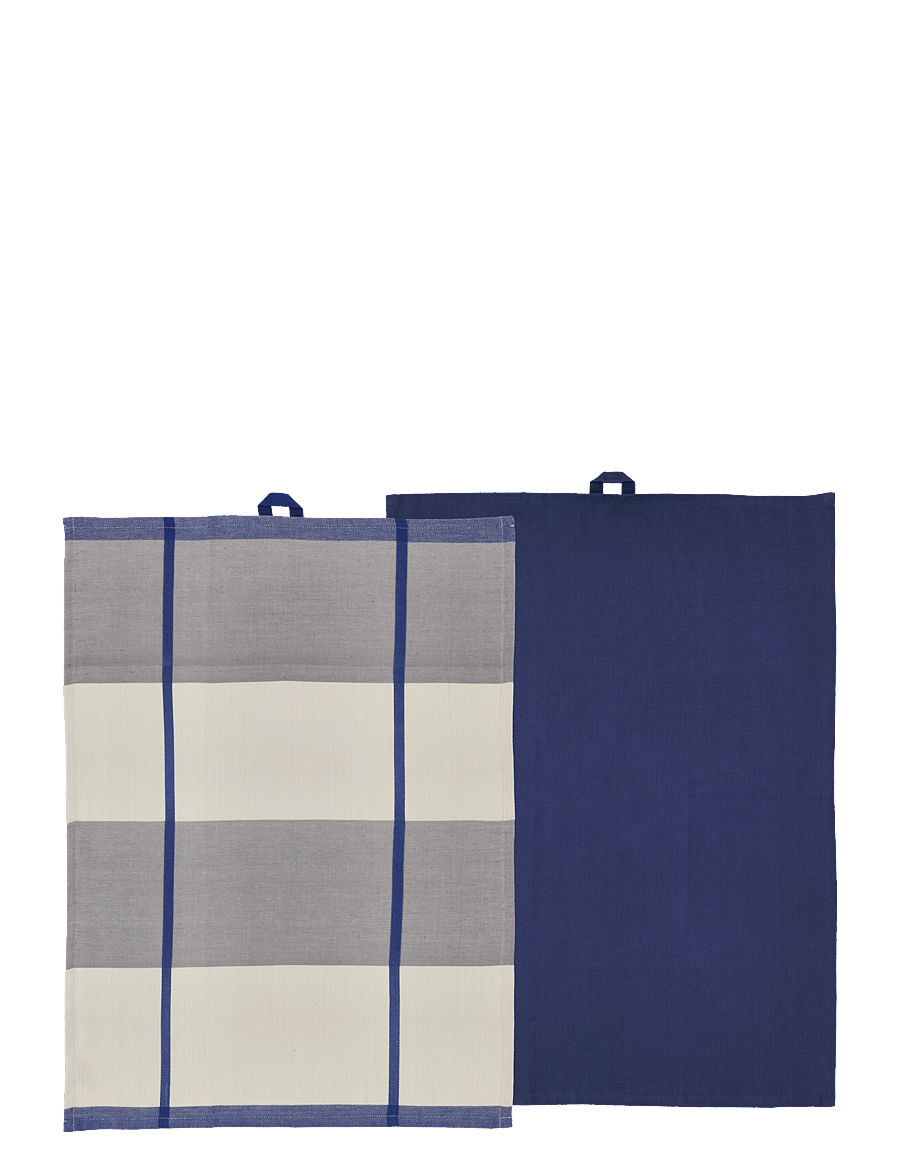Södahl - Tea towel Blocks 2 pcs - virtuviniai rankšluosčiai - royal blue - 1