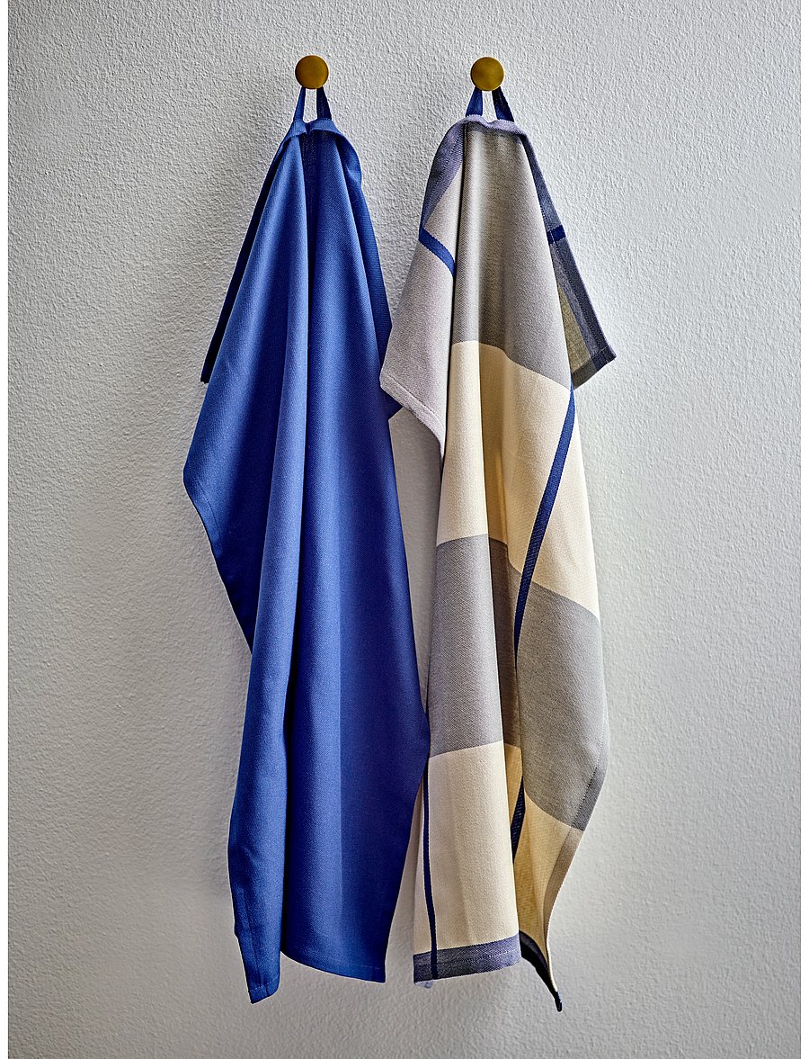 Södahl - Tea towel Blocks 2 pcs - virtuviniai rankšluosčiai - royal blue - 0