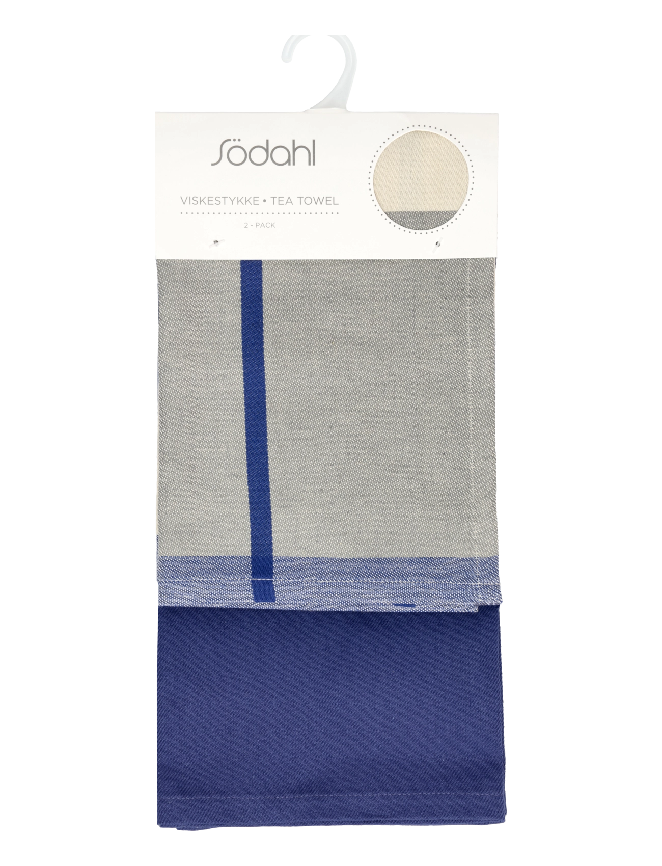 Södahl - Tea towel Blocks 2 pcs - mažiausios kainos - royal blue - 3