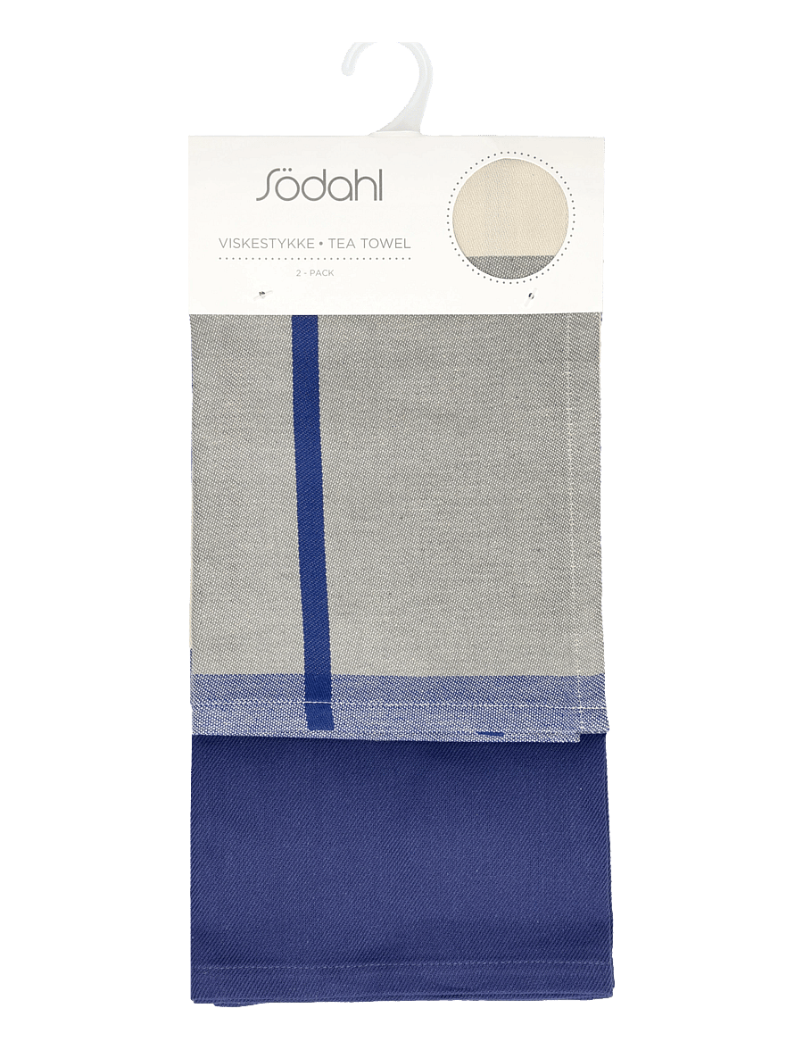 Södahl - Tea towel Blocks 2 pcs - virtuviniai rankšluosčiai - royal blue - 4