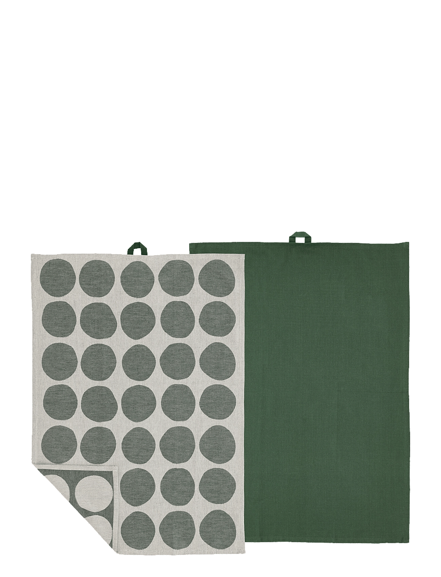 Södahl - Tea towel Bubbles 2 pcs - köögirätikud - pine green - 1