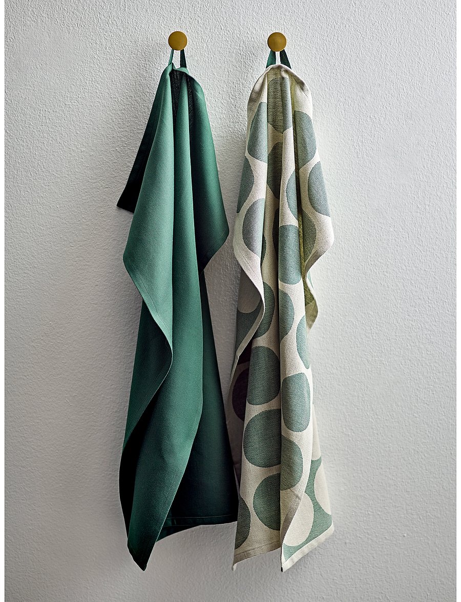 Södahl - Tea towel Bubbles 2 pcs - köögirätikud - pine green - 0