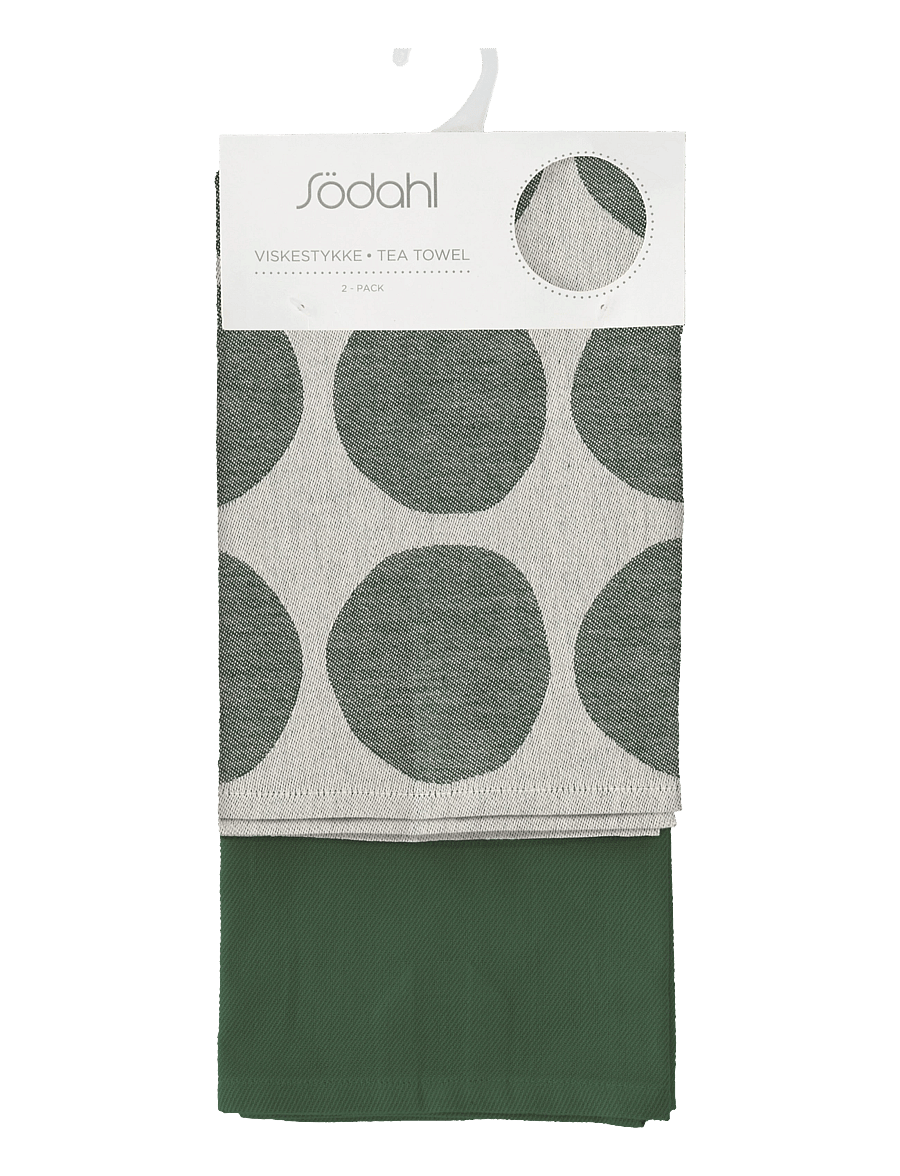 Södahl - Tea towel Bubbles 2 pcs - köögirätikud - pine green - 4
