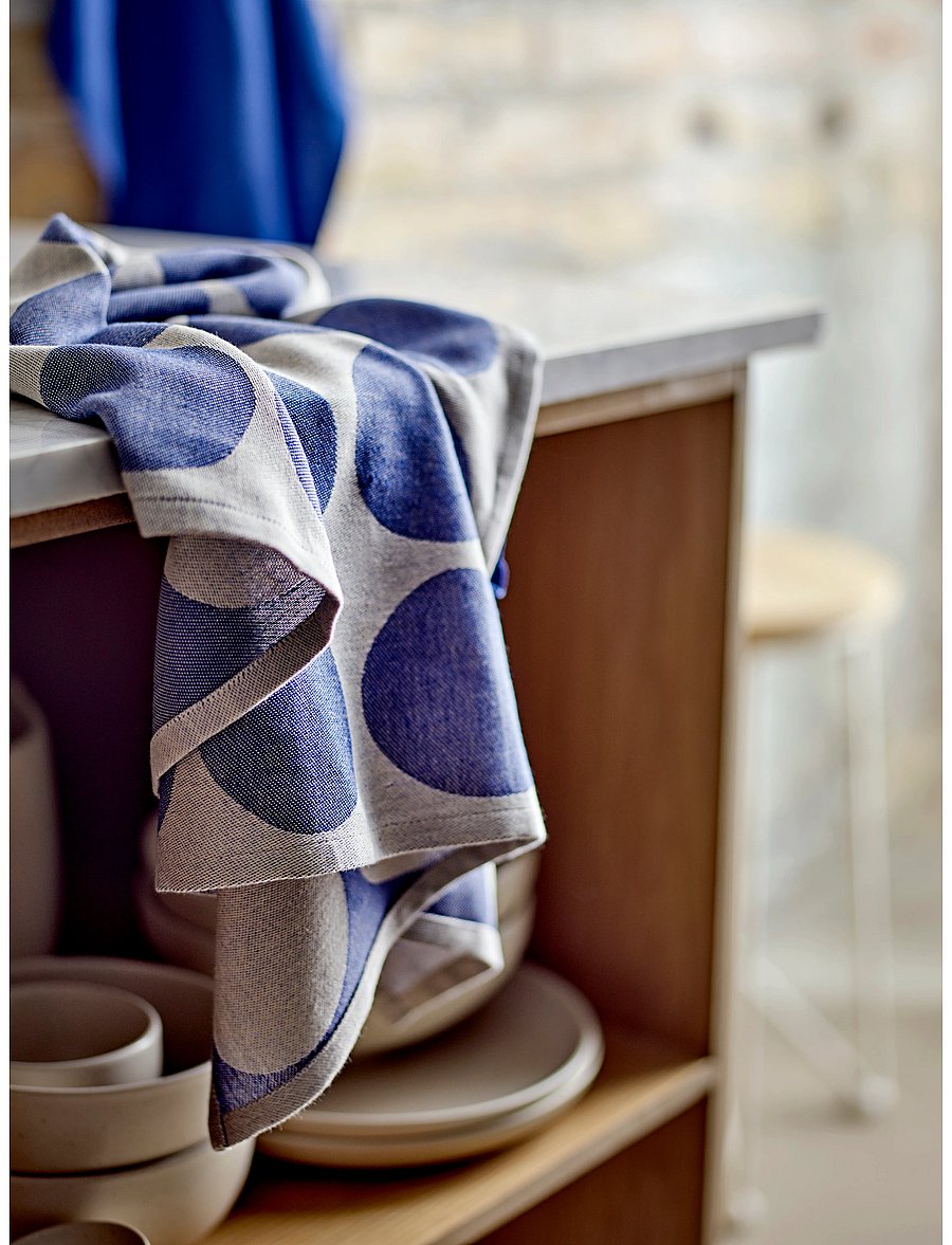 Södahl - Tea towel Bubbles 2 pcs - köögirätikud - royal blue - 0