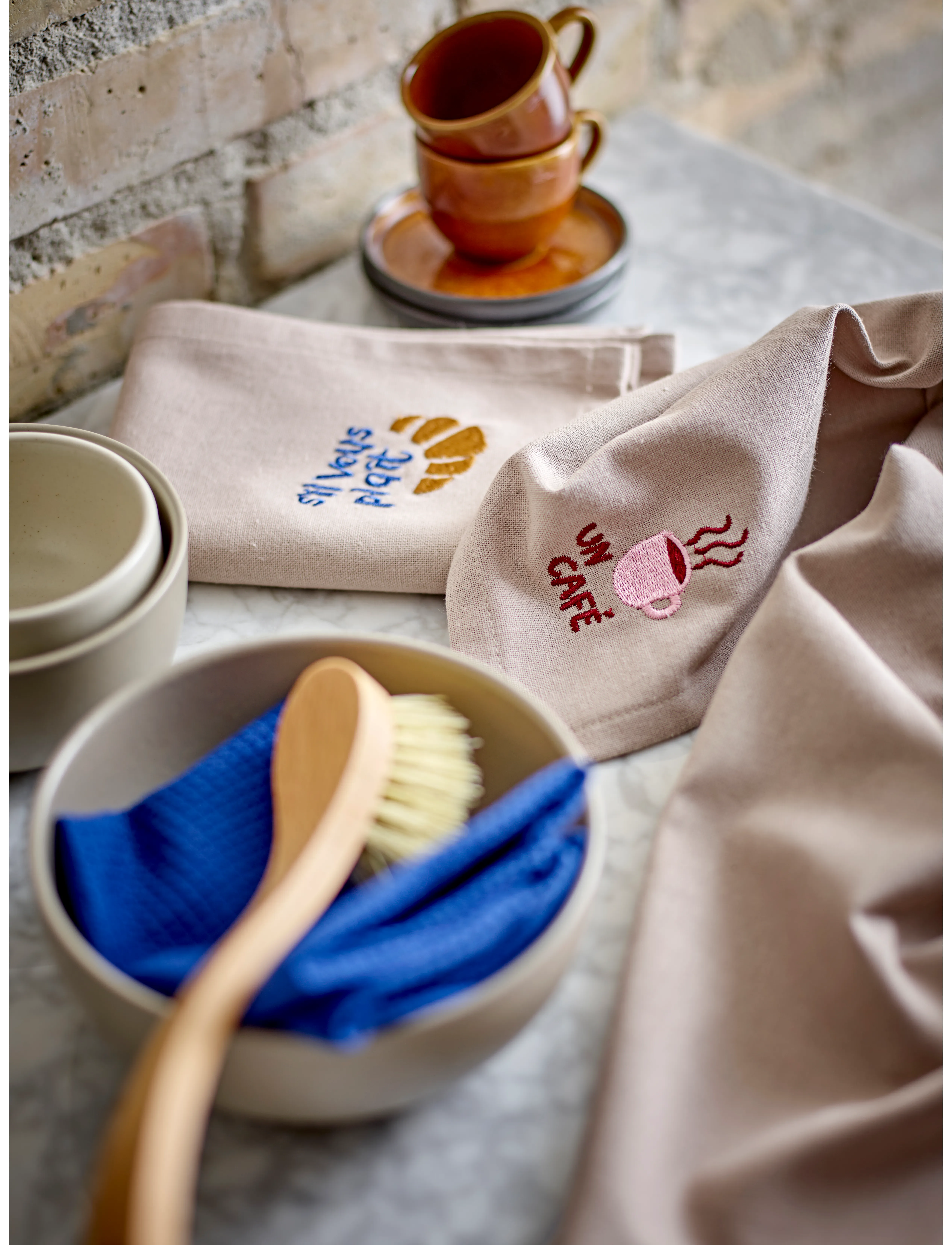 Södahl Viskestykke Bistro 2 Stk., 50X70 cm x 70, Kitchen Textiles, Braun - Towels, Homeware