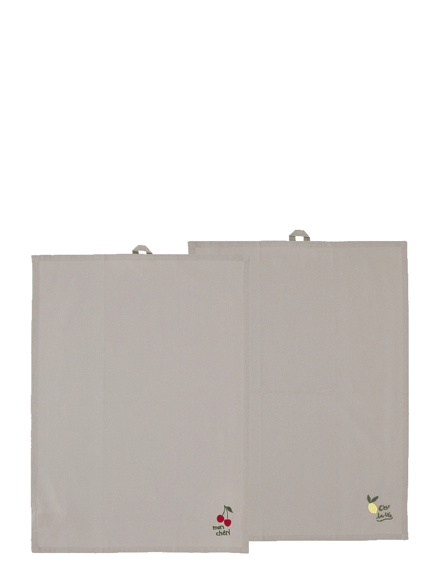 Södahl - Tea towel Bistro 2 pcs - köögirätikud - green - 1