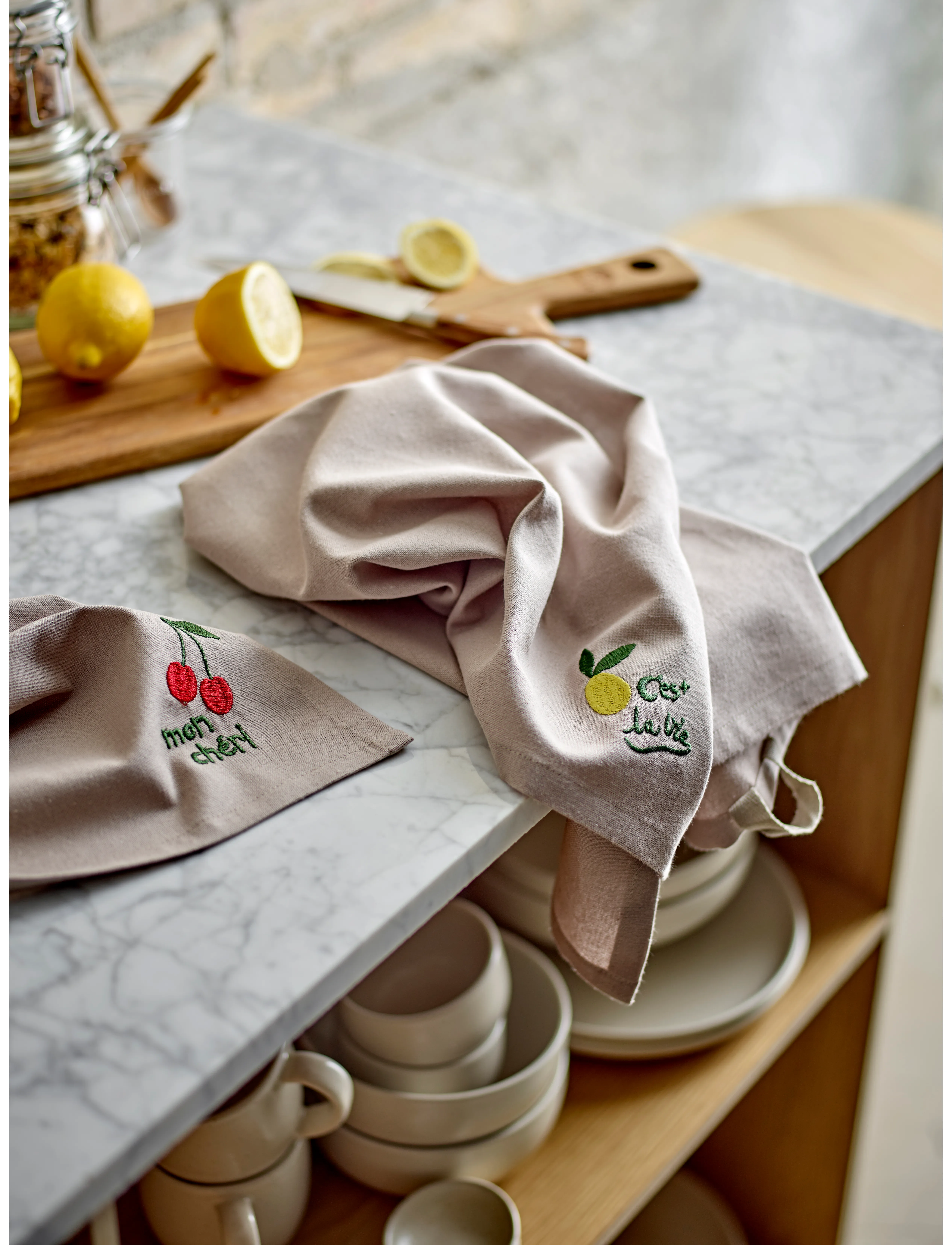 Södahl Viskestykke Bistro 2 Stk., 50X70 cm x 70, Kitchen Textiles, Grau - Towels, Homeware