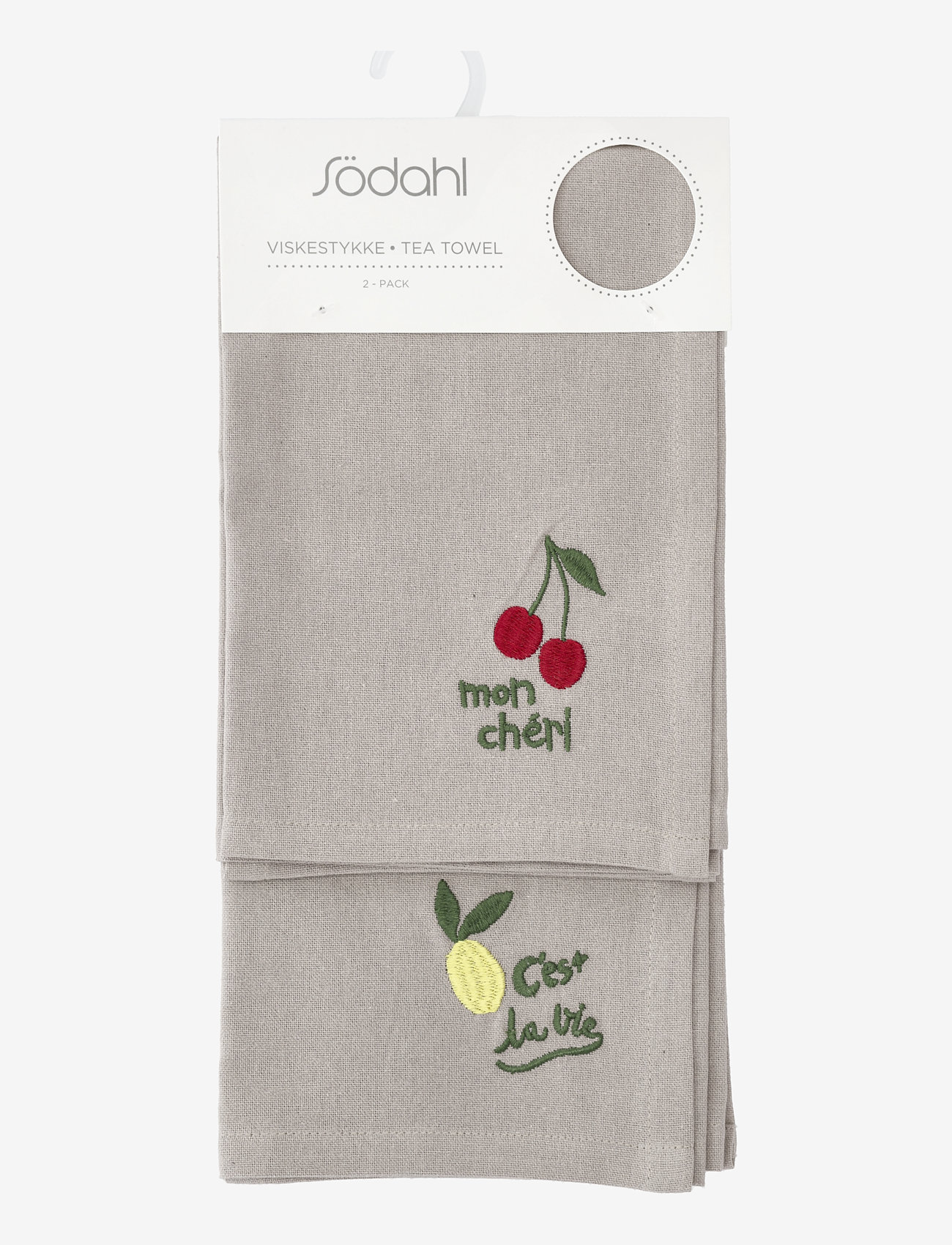 Södahl - Tea towel Bistro 2 pcs - keittiöpyyhkeet - green - 4